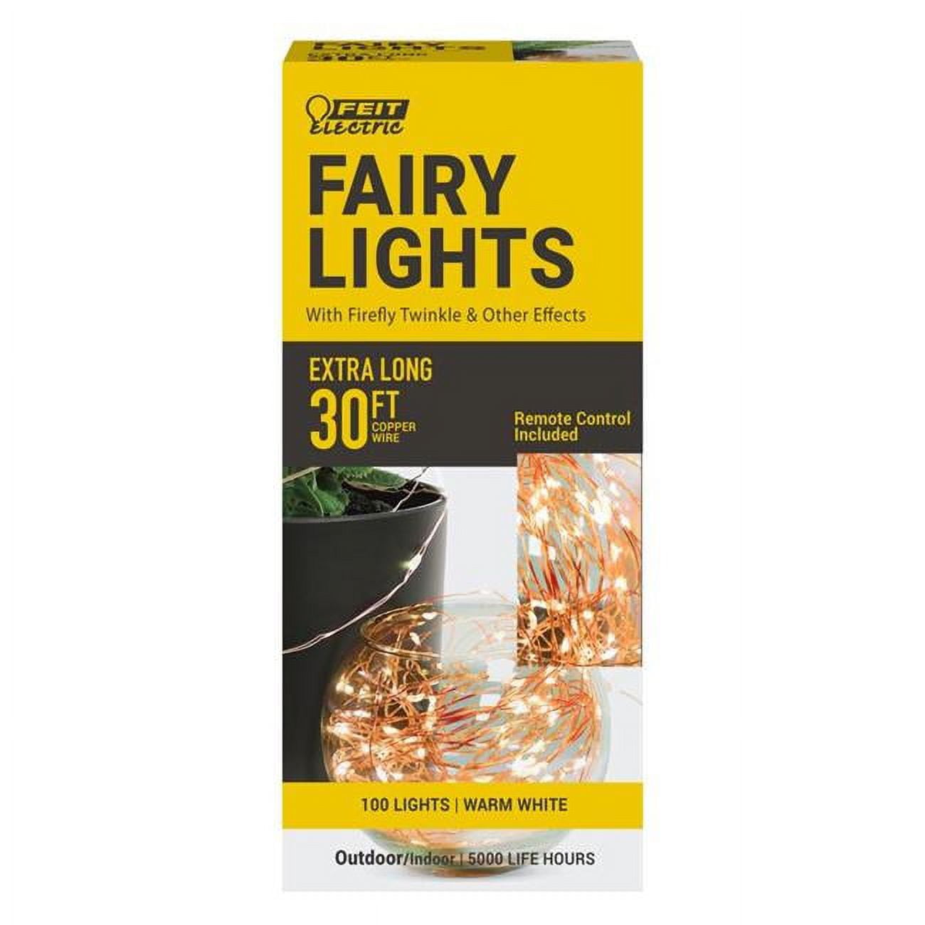 Picture of Feit Electric 3010235 30 ft. LED Fairy String Lights Decor, Warm White - 100 lights