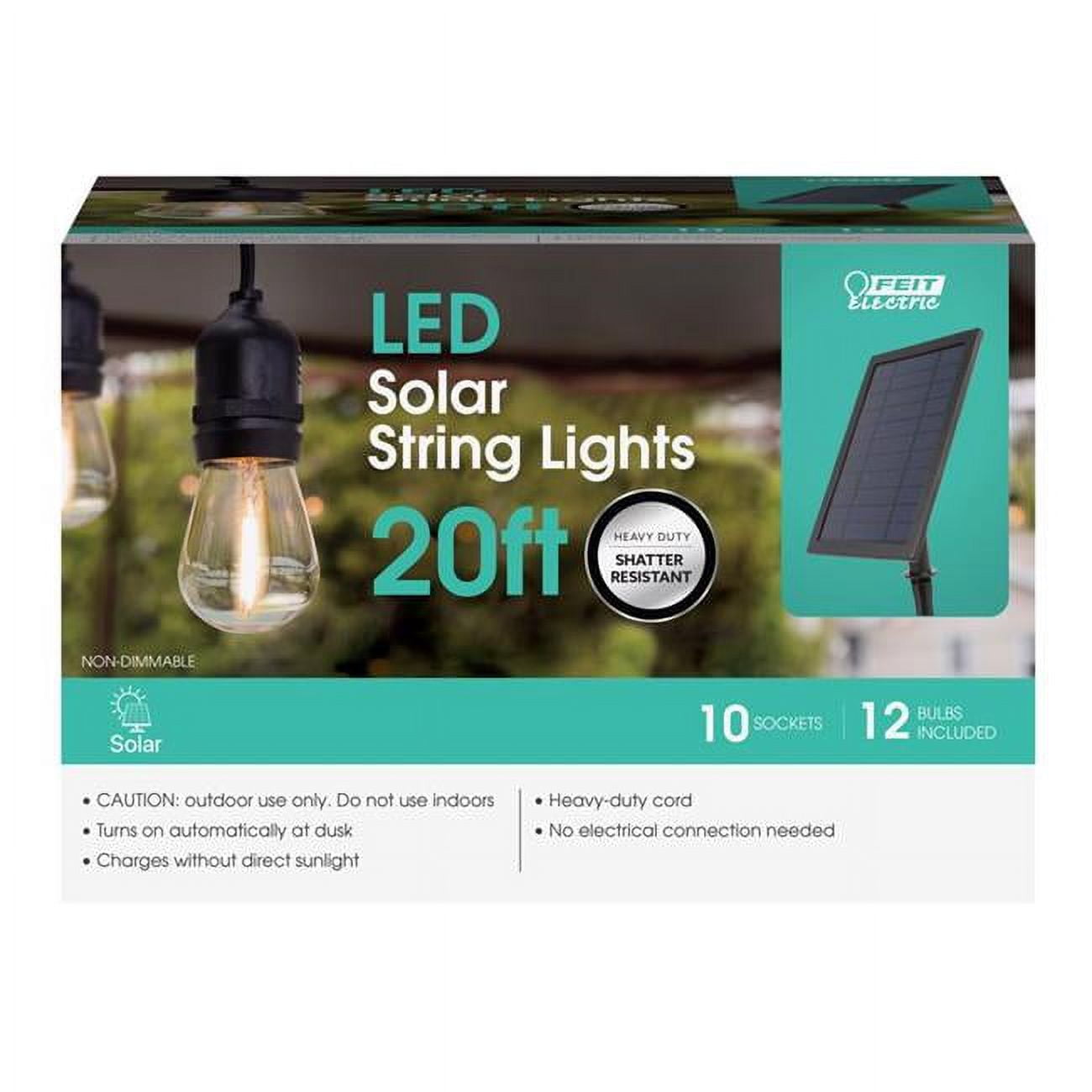 Picture of Feit Electric 3010293 20 ft. LED Solar String Light Set, Amber - 10 lights