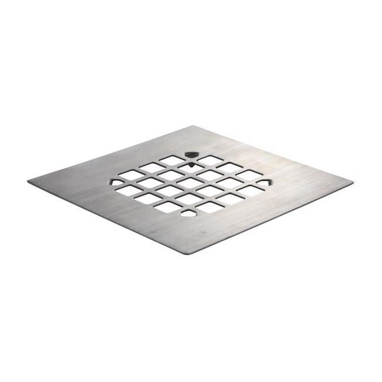4.25 in. Square Stainless Steel Drain Cover, Brushed Nickel