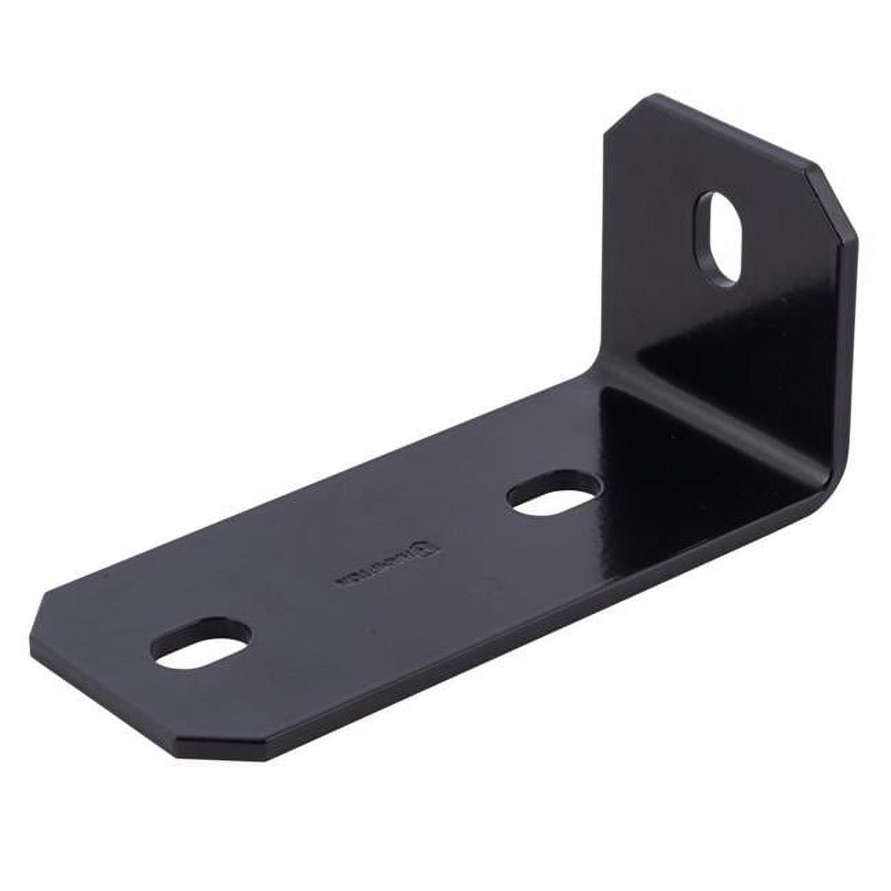 3 x 6.5 x 0.125 in. Steel Inside & Outside Corner Brace, Black