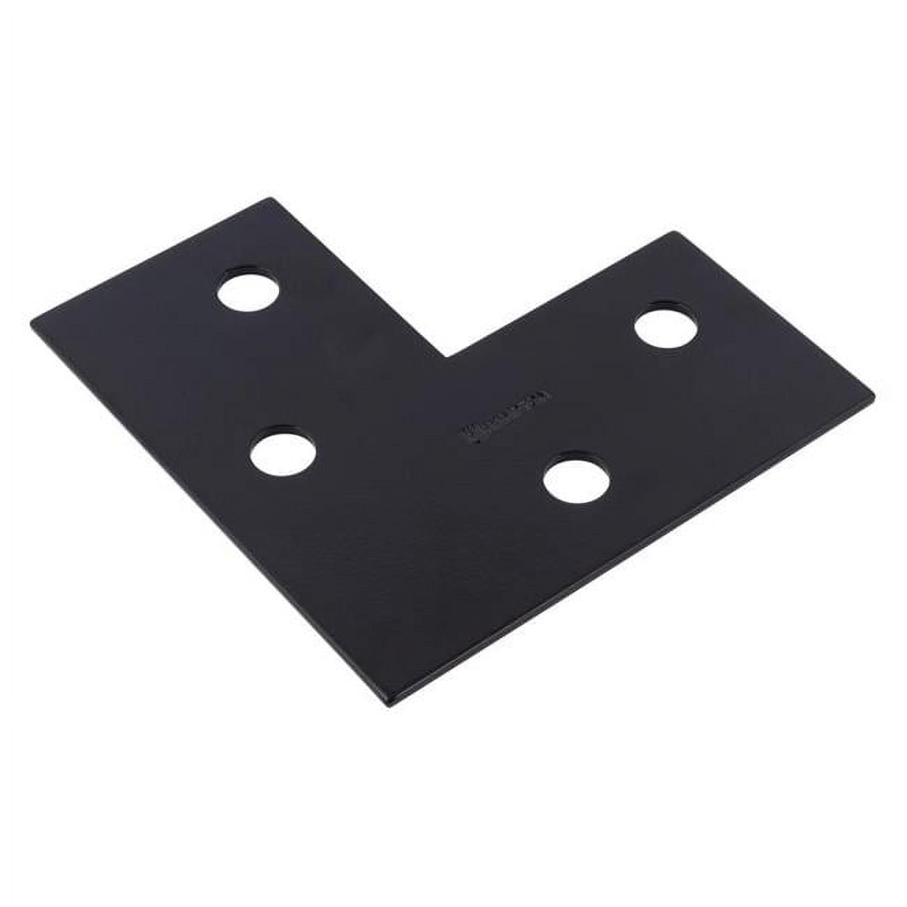 6 x 6 x 0.125 in. Steel Corner Plate, Black