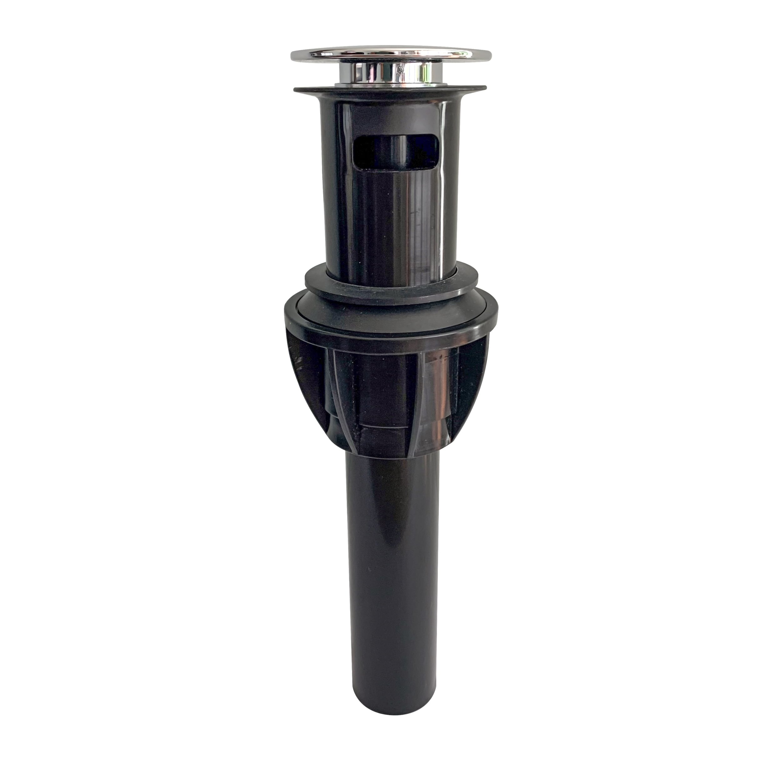 1.25 in. Plastic Push Button Drain with Overflow, Chrome