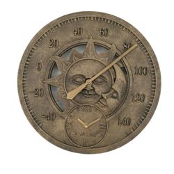 Picture of Headwind 8694085 12 in. Metal Brown EZ Read Sun & Moon Clock & Thermometer&#44; Pack of 4