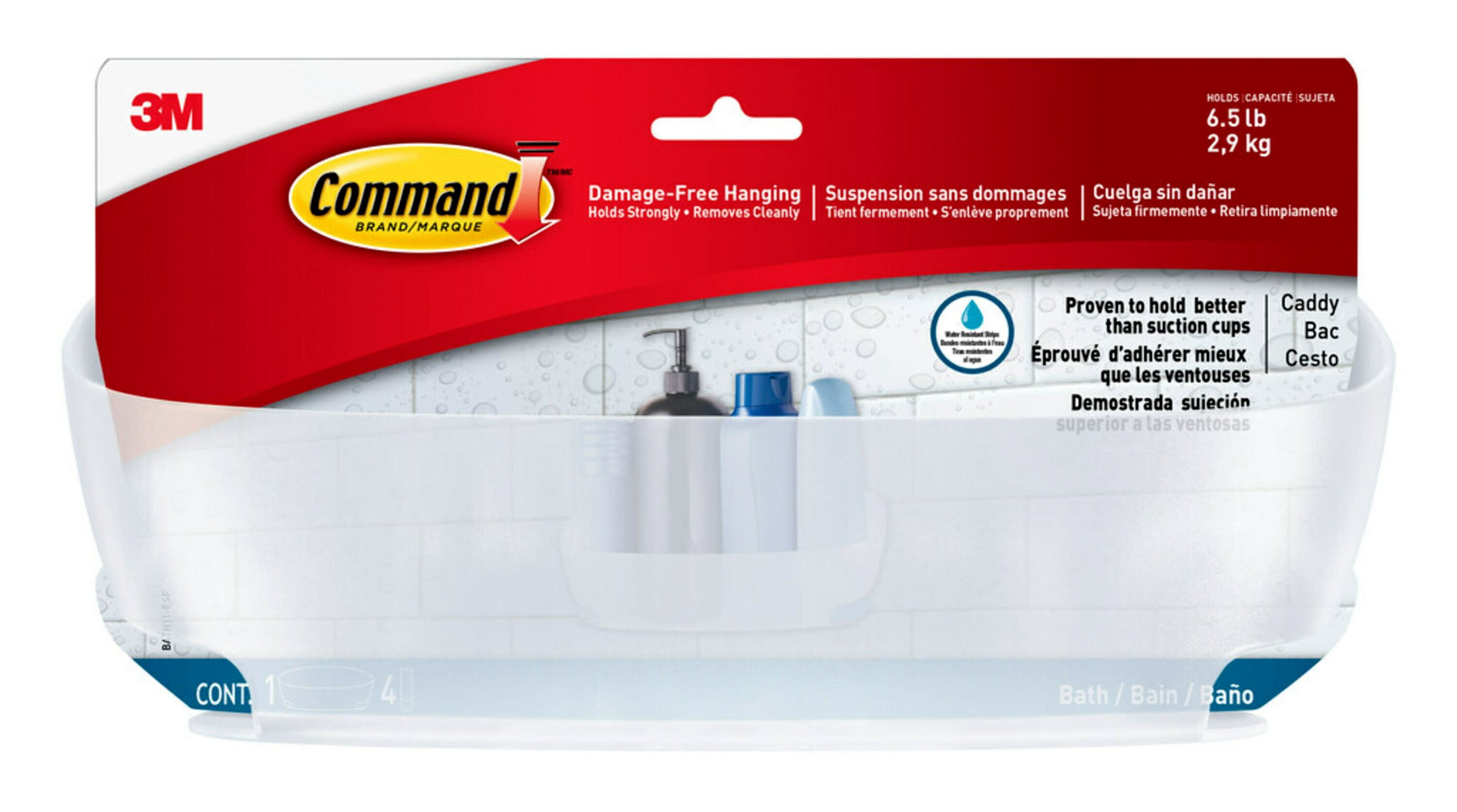 4.75 x 4.625 x 11.375 in. Plastic Shower Caddy