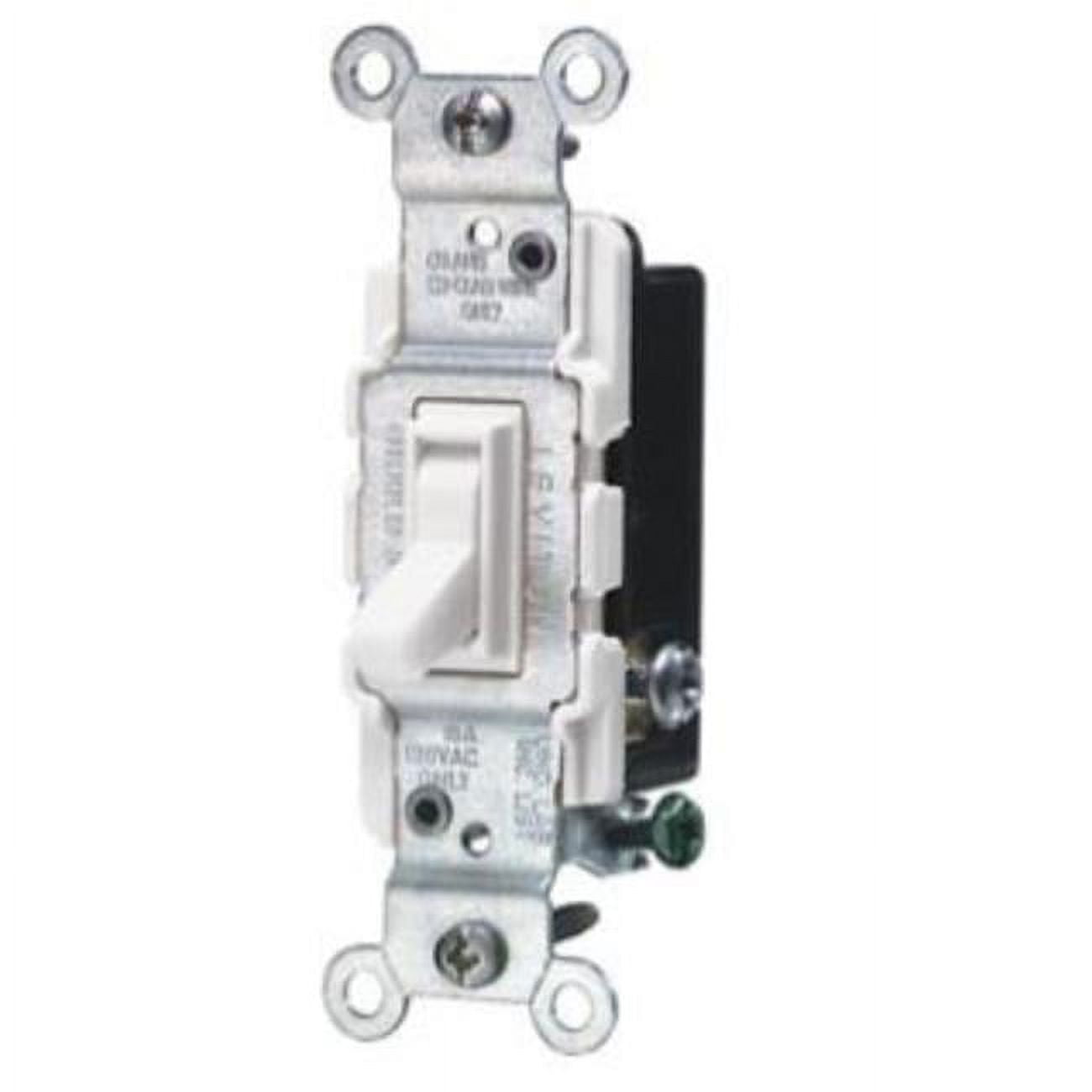15 amps Three Pole 3-Way protective Treated Toggle Switch, White