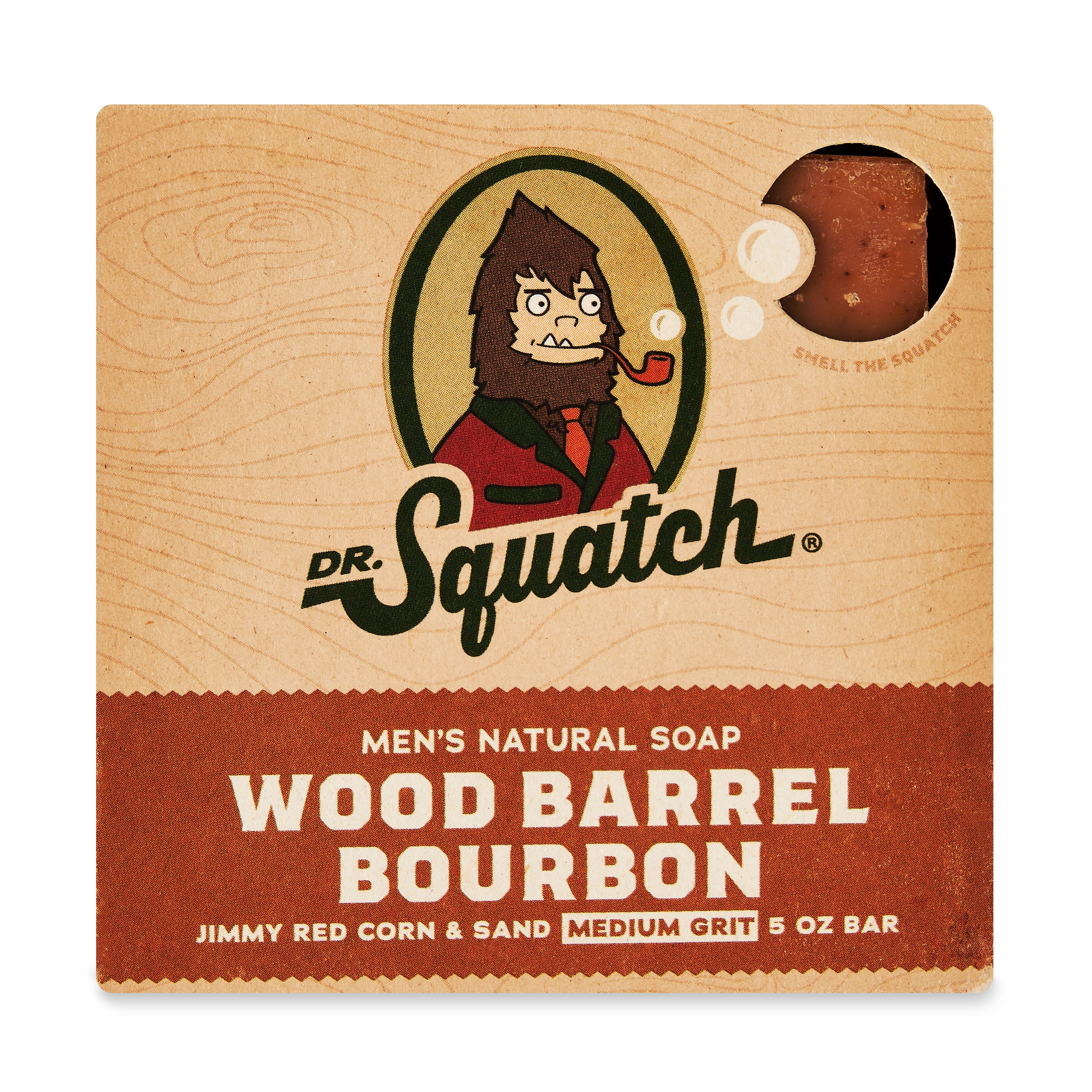 5 oz Wood Barrel Bourbon Scent Soap Bar
