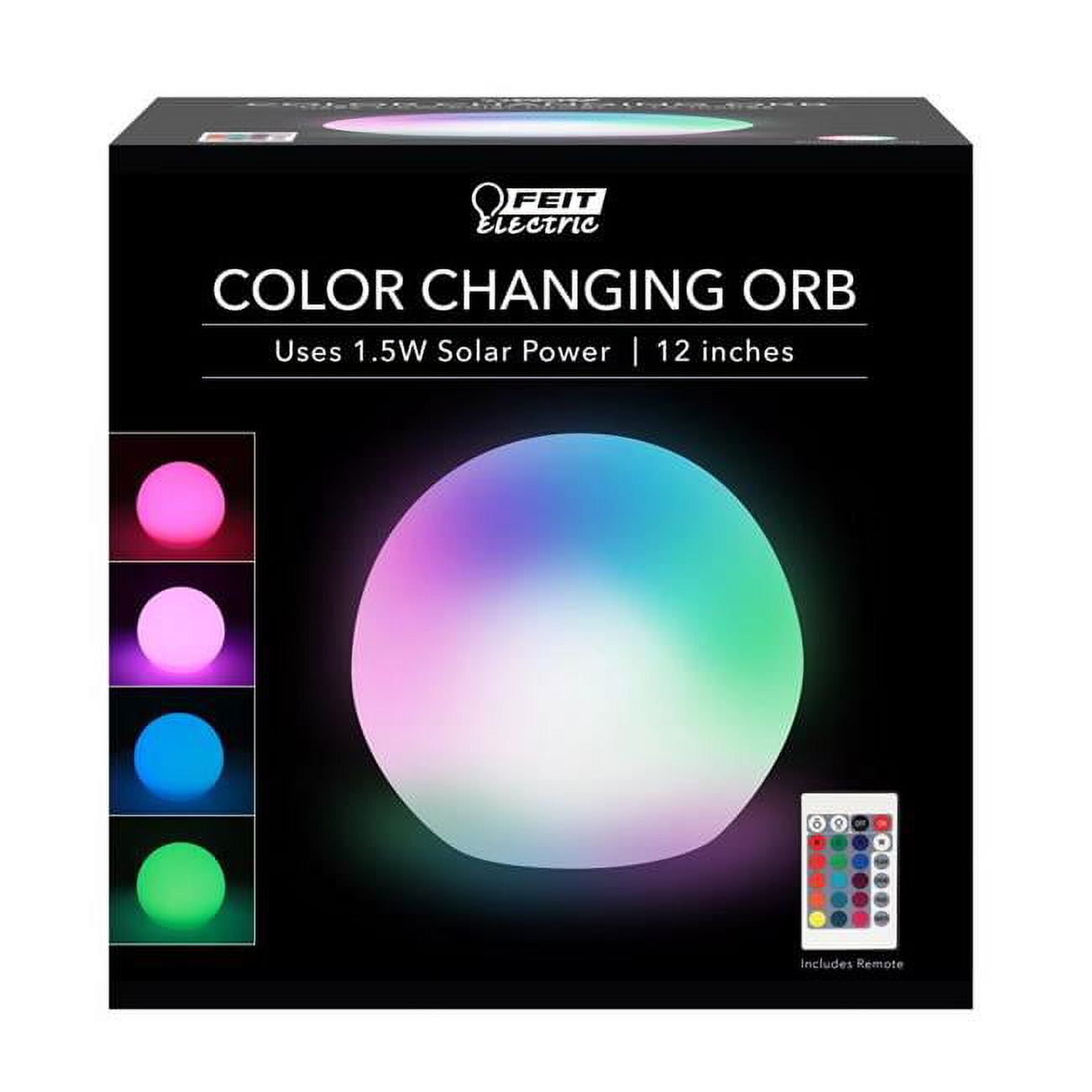 Picture of Feit Electric 8081011 12 in. Solar Power Plastic Color Changing Orb, Assorted Color