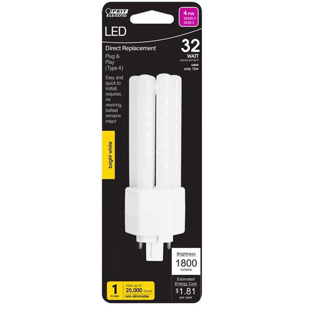 32W PL GX24Q-3 4-Pin LED Light Bulb - White - PL LED Bulb
