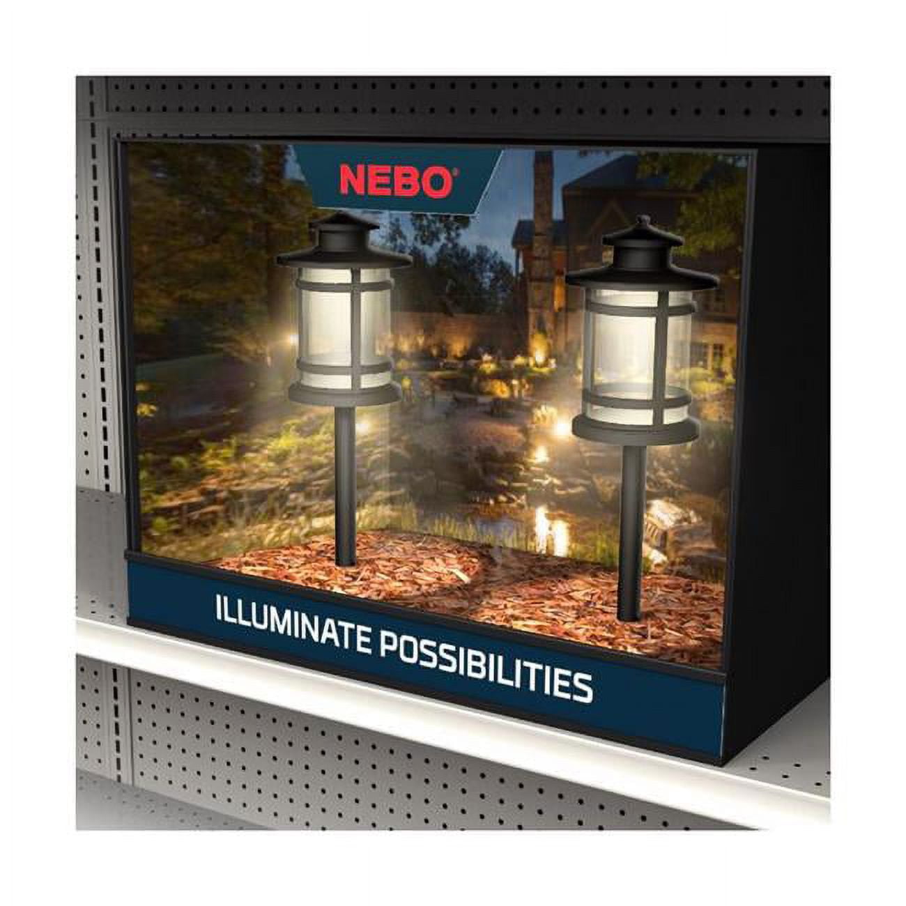 9084089 18 x 24 x 12 in. Nebo Lighting Metal Display Shelf - Black -  RETAIL FIRST
