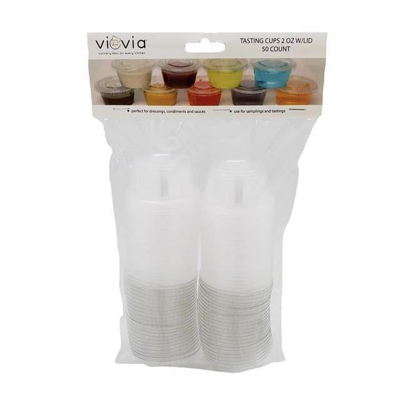 Picture of Viovia 6026564 2 oz Polypropylene Tasting Cups with Lid - Clear