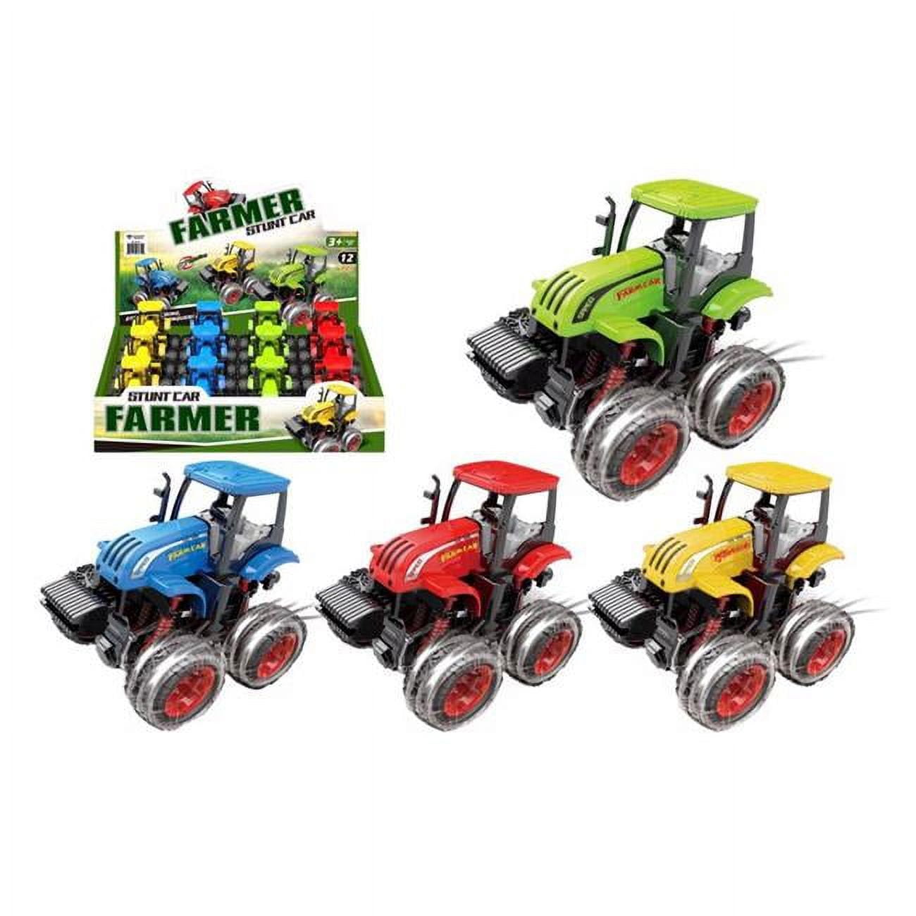 Pull-Back Plastic Farm Tractor Toy - Assorted - Pack of 12