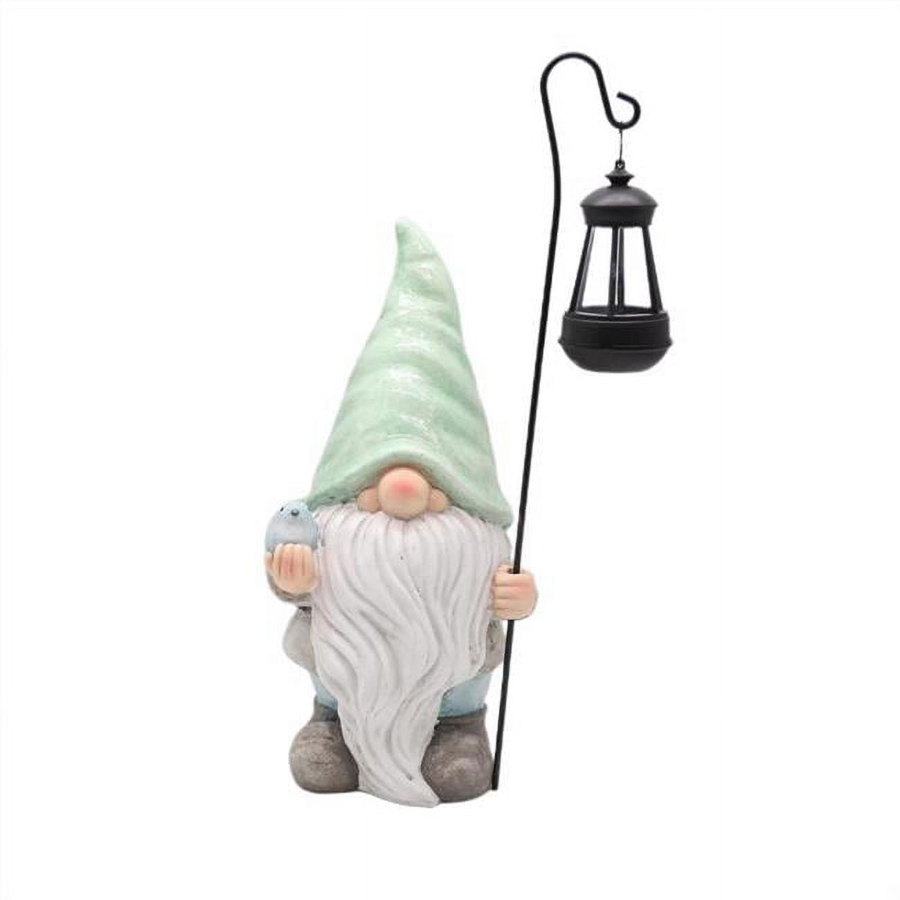 Picture of Infinity 8081731 16.14 in. Iron & Magnesia Gnome Figurine with Solar Lantern Outdoor Decoration - Multicolored - Pack of 4