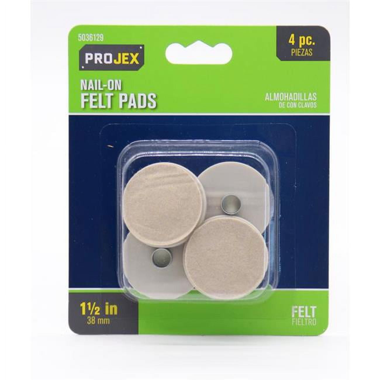 0.88 x 1.5 in. Felt Protective Round Pad - Brown - Pack of 8