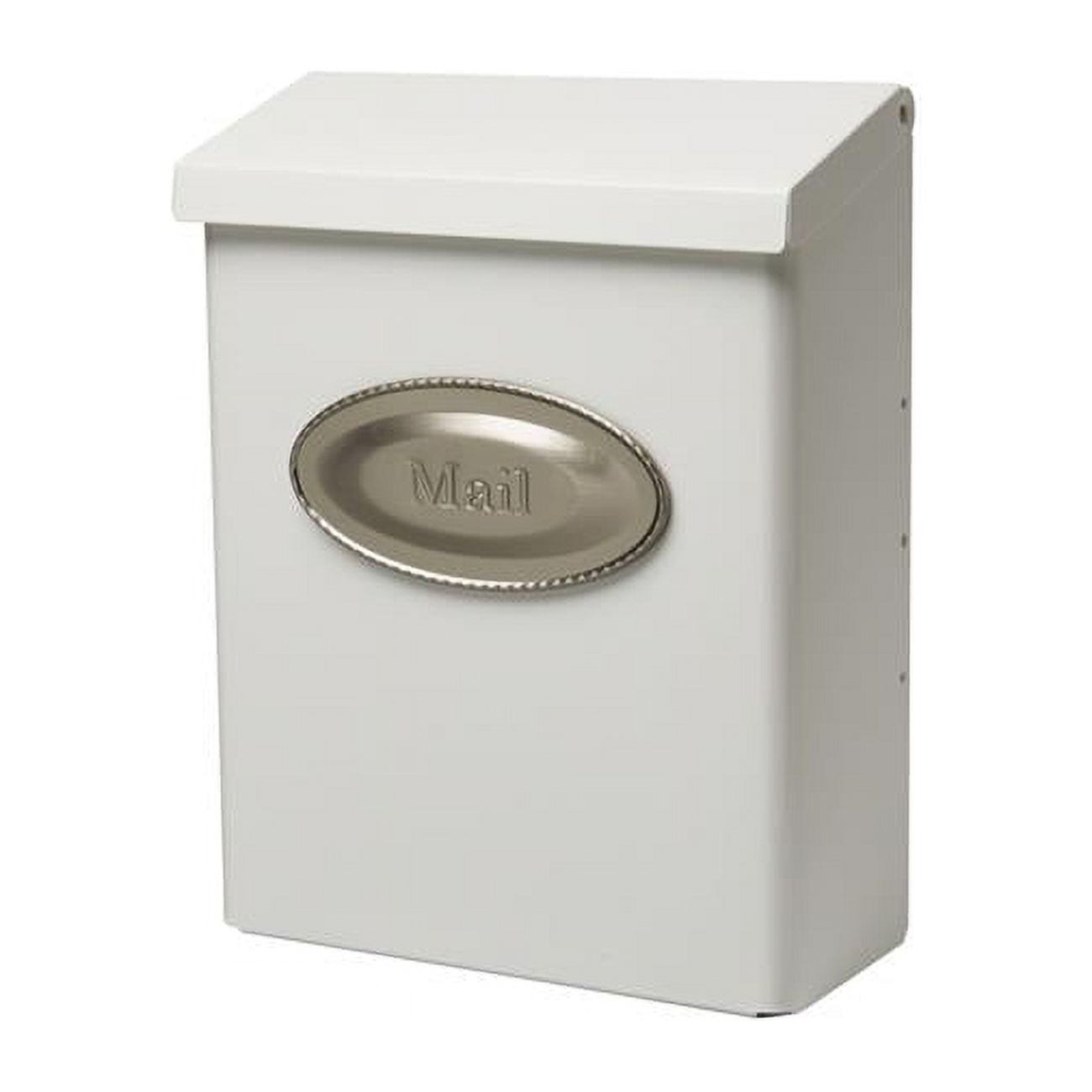 Designer Contemporary Galvanized Steel Wall Mount Mailbox, White