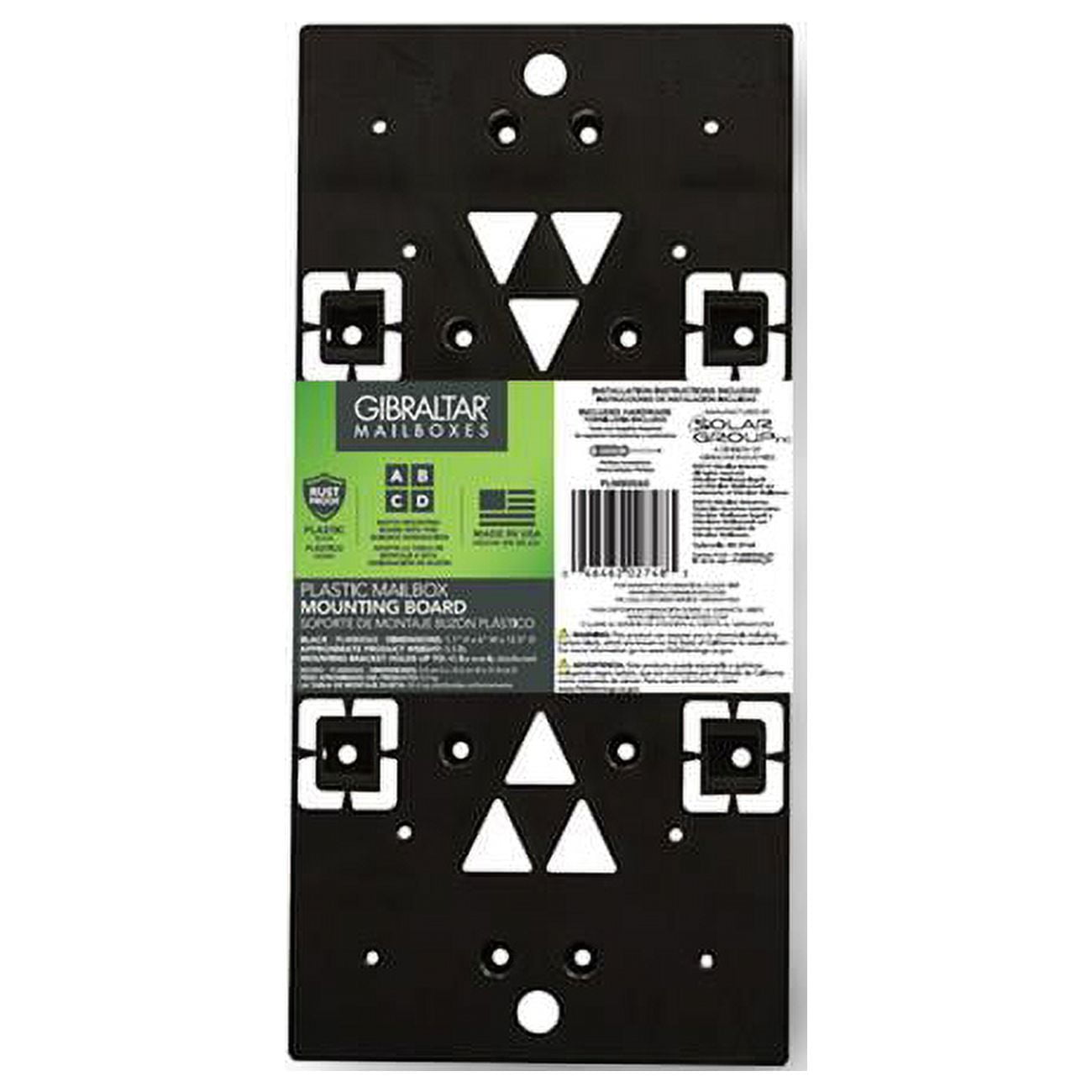 13.06 in. 0.090 Gauge  Plastic Mailbox Mounting Board, Black