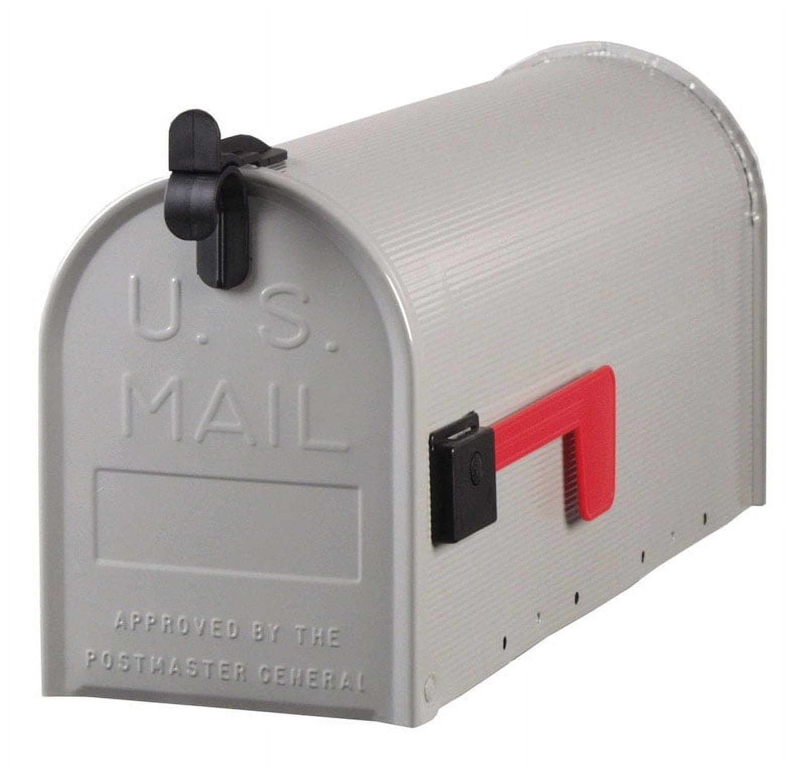 Grayson Classic Galvanized Steel Post Mount Mailbox, Gray