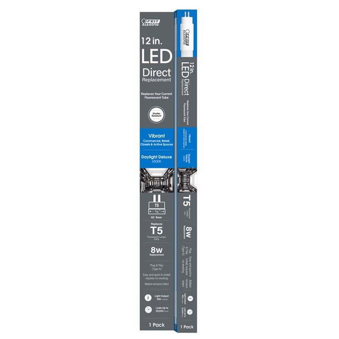 3011369 8W Equivalence General Purpose Daylight Deluxe 12 in. Bi-Pin Linear LED Linear Lamp, Pack of 6 -  Feit Electric