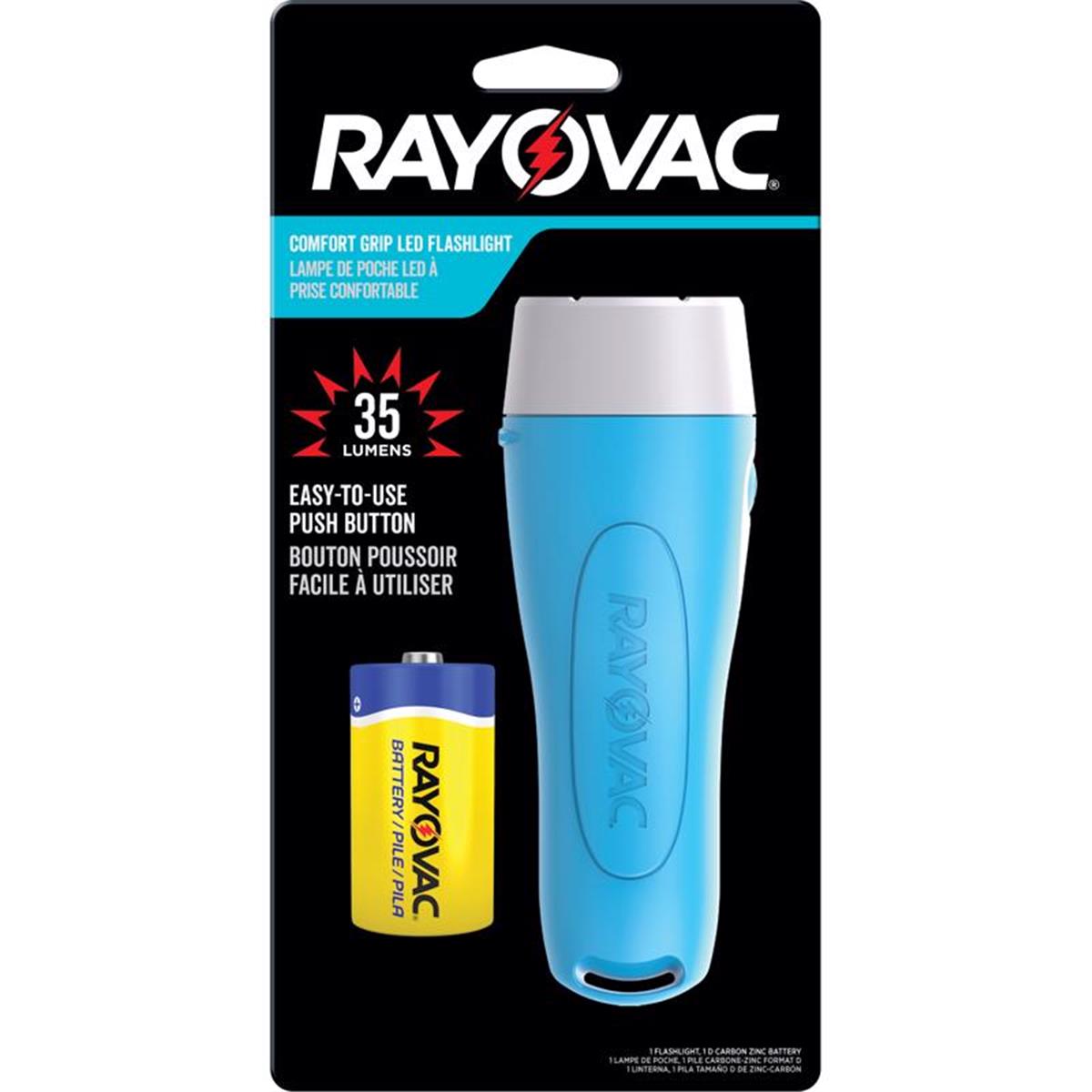 3011641 Comfort Grip 35 Lumen Blue LED Flashlight with D Battery