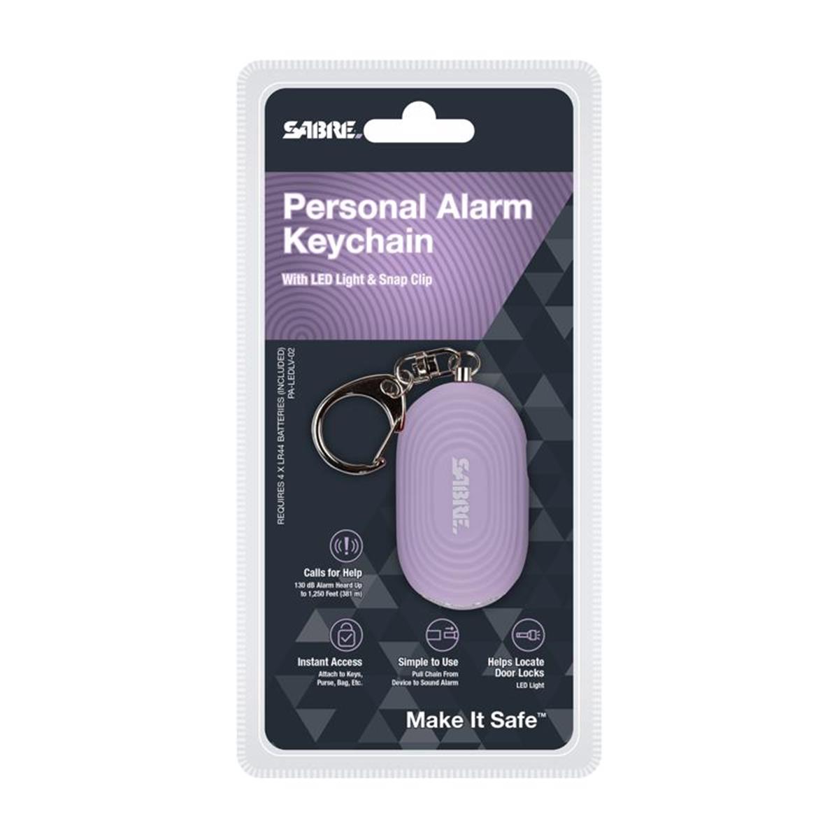 5039810 Lavender Plastic Personal Alarm with LED & Snap Hook