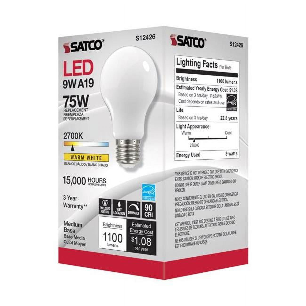 3012387 A19 E26 Medium Soft White 75W Equivalence LED Bulb