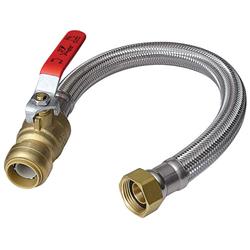 4426201 0.5 in. Push Fit x 0.75 in. FIP 18 in. Stainless Steel Water Heater Connector with Ball V