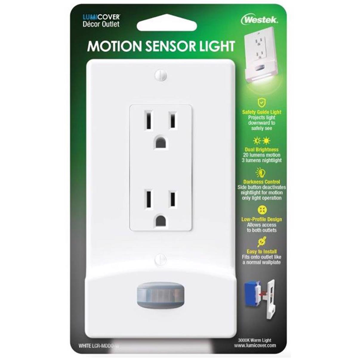 3011454 1 Gang LumiCover White Plastic Decora Nightlight Wall Plate
