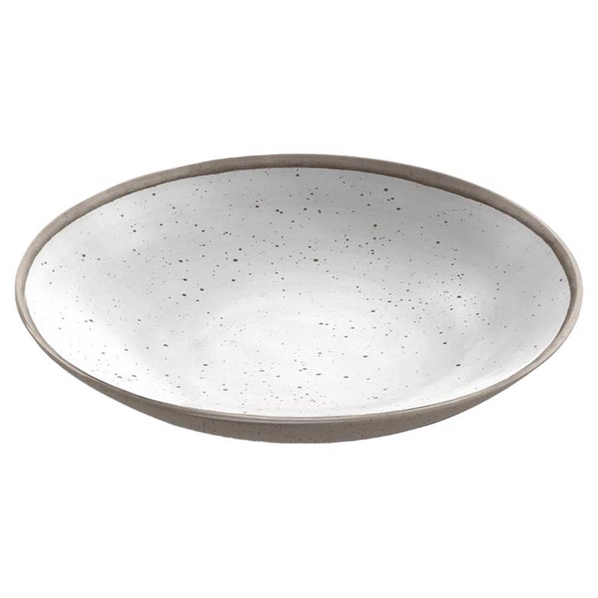 Picture of Tarhong 6060402 Gray & White Melamine Kiln Low Bowl