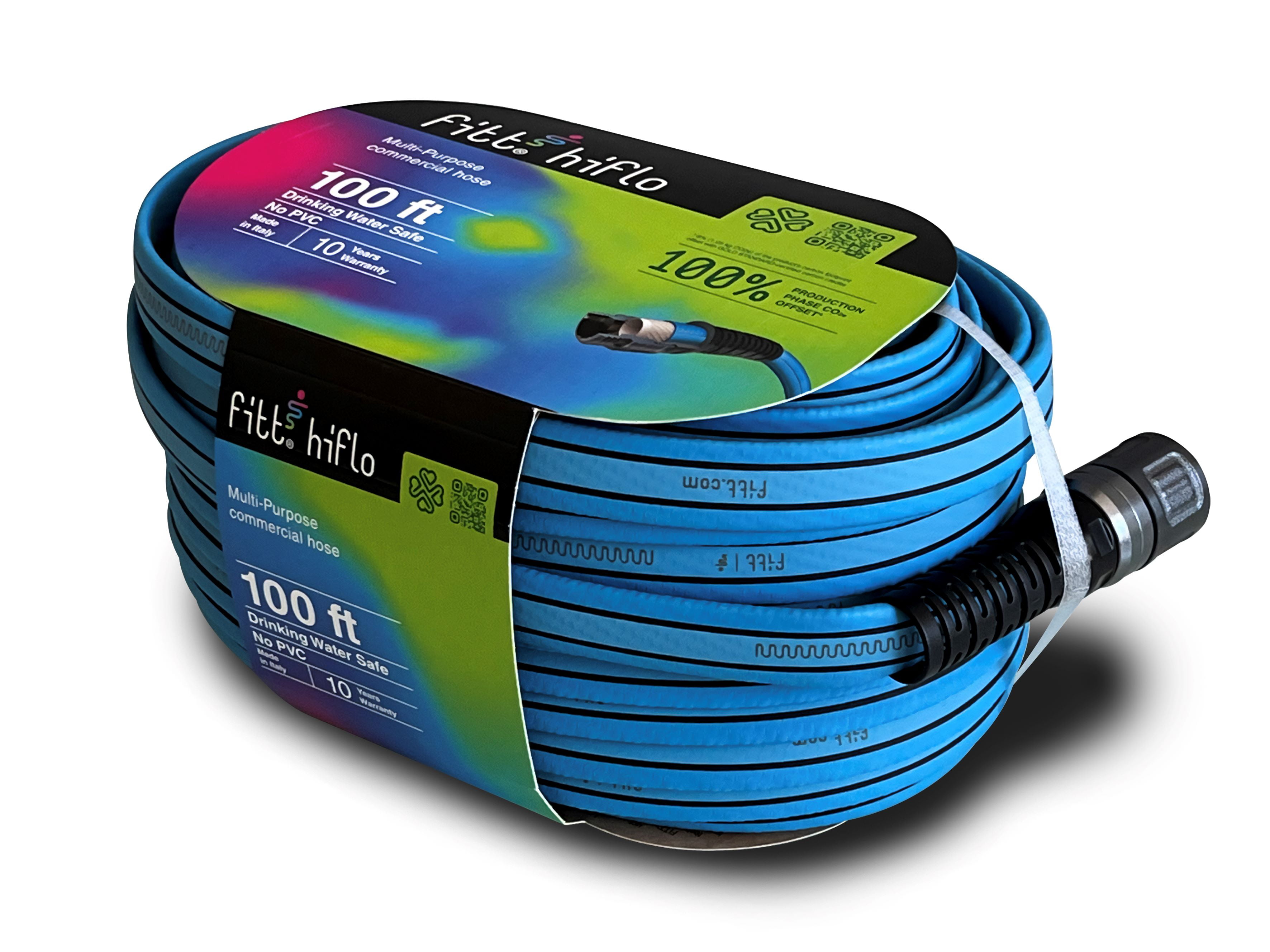 100 ft. HiFlo Medium Duty Commercial Grade Lightweight Garden Hose, Blue
