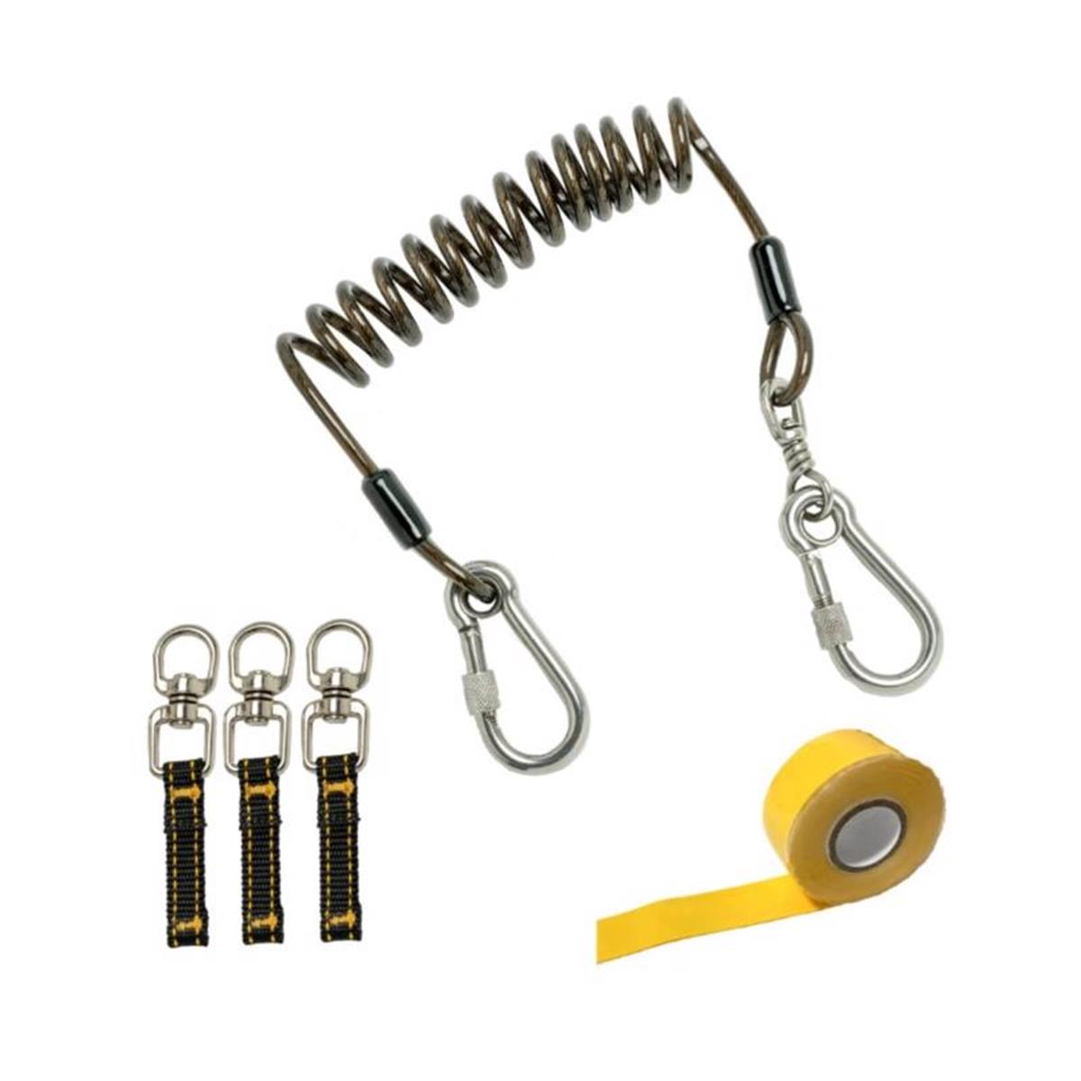 2029987 2 lbs Assorted Color Polyester Coiled Tool Tether Kit, 5 Piece