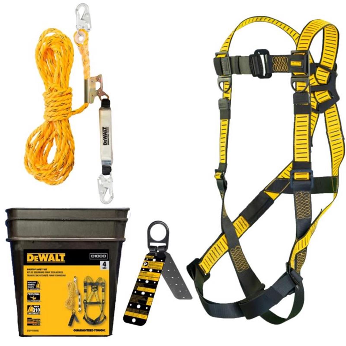 2029988 310 lbs Black & Yellow Polyester Fall Protection Kit, 3 Piece