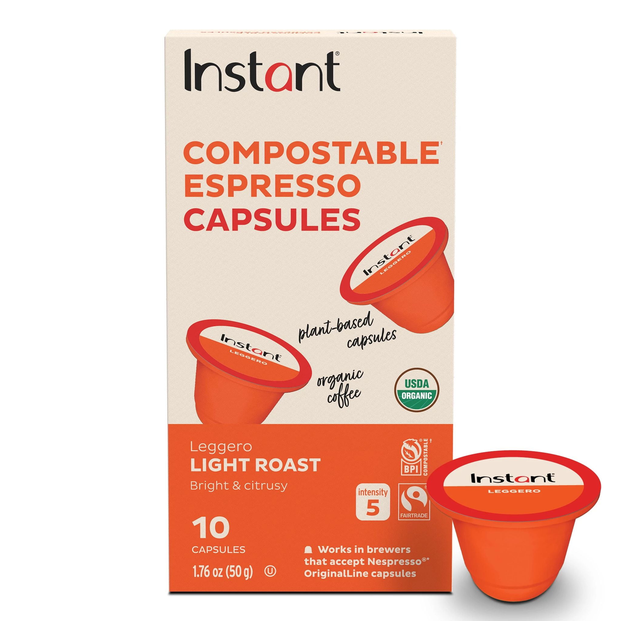 Picture of Instant Brands 6063557 Leggero Light Roast Espresso Capsules, Pack of 10