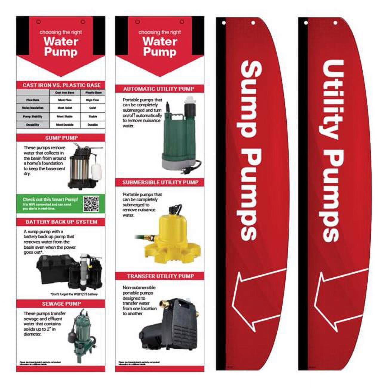 9087192 Stainless Steel Assorted Color Sump Pump for 8 ft. & 12 ft. Signage Kit, Metal & Styrene
