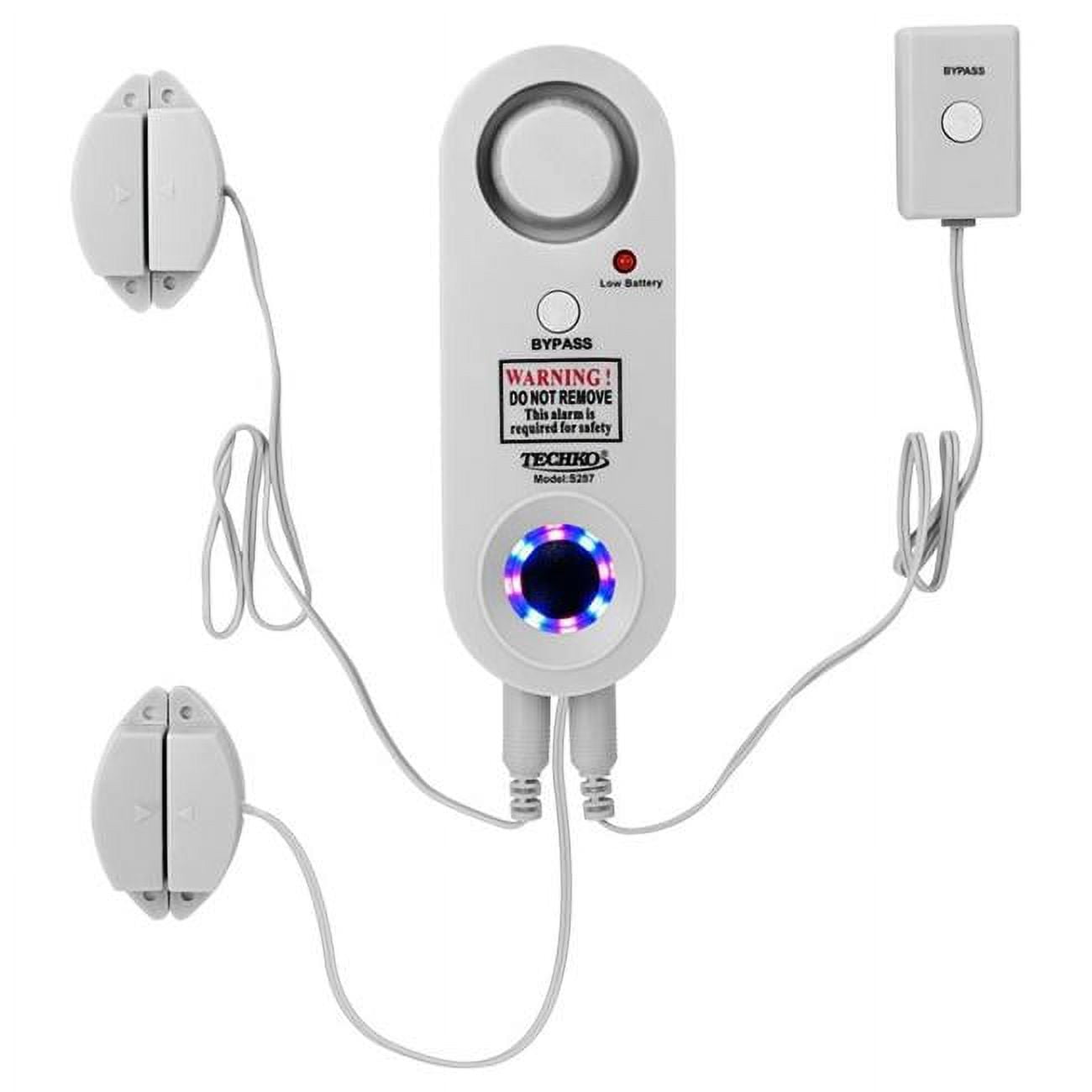Battery Powered & Plug-In Indoor & Outdoor White Security Alarm
