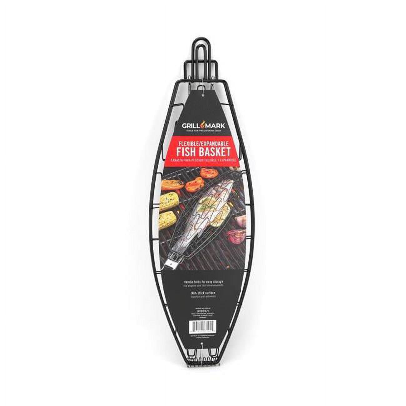 Picture of Grill Mark 8083971 Black & Silver Steel Fish Basket