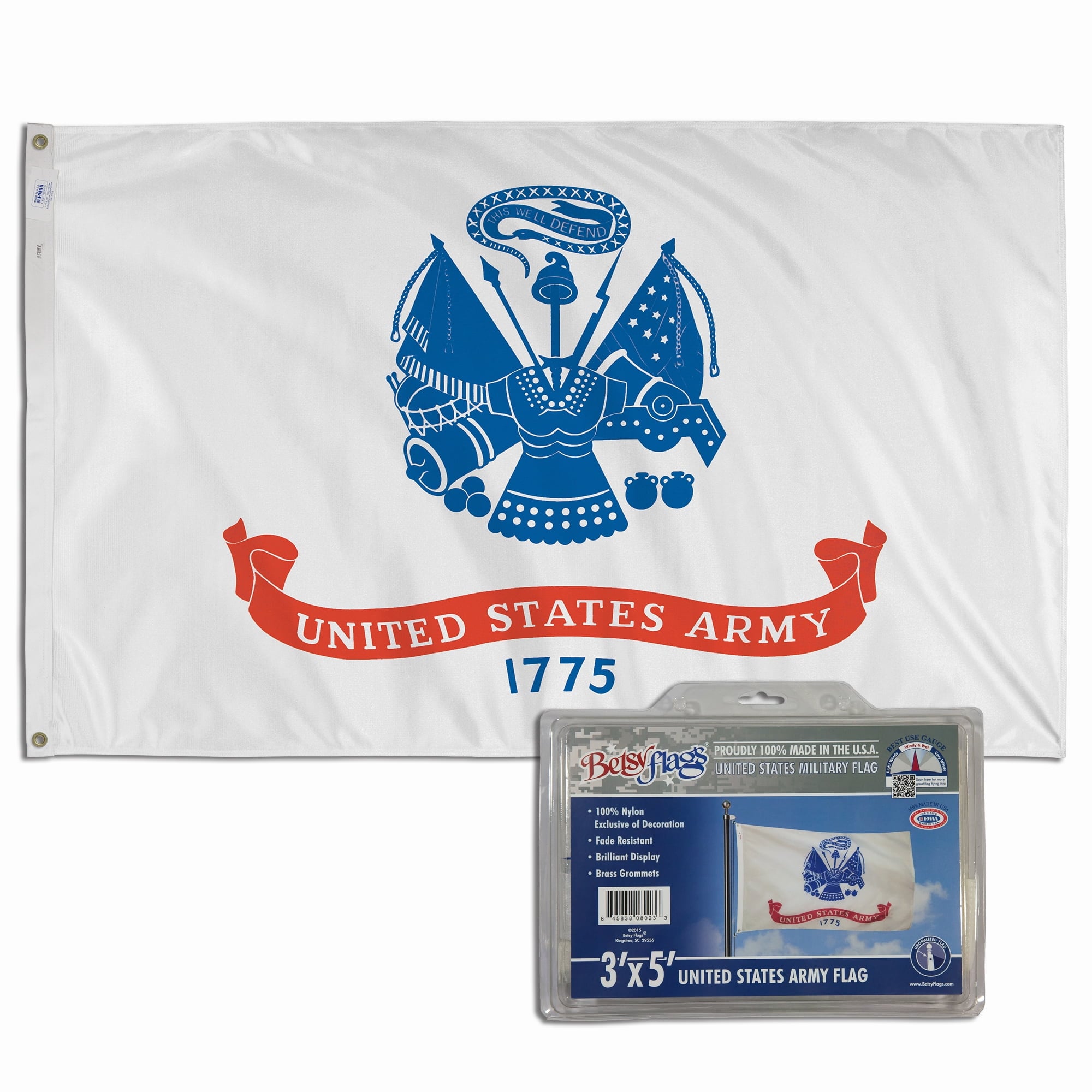 Valley Forge Military Army Flag 3 ft. W X 5 ft. L -  BTUSAM3