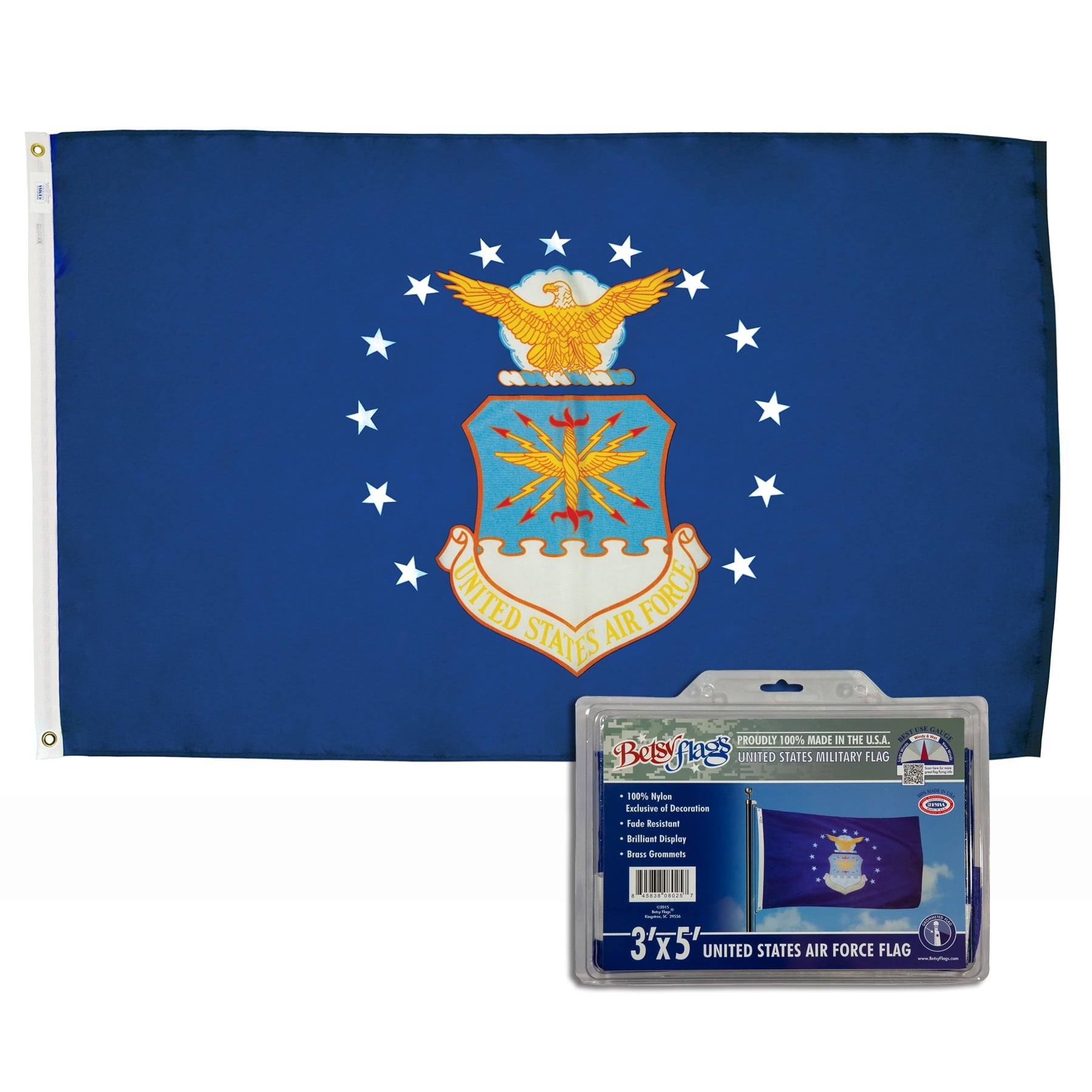 Valley Forge Air Force Military Flag 3 ft. W X 5 ft. L -  BTUSAF3