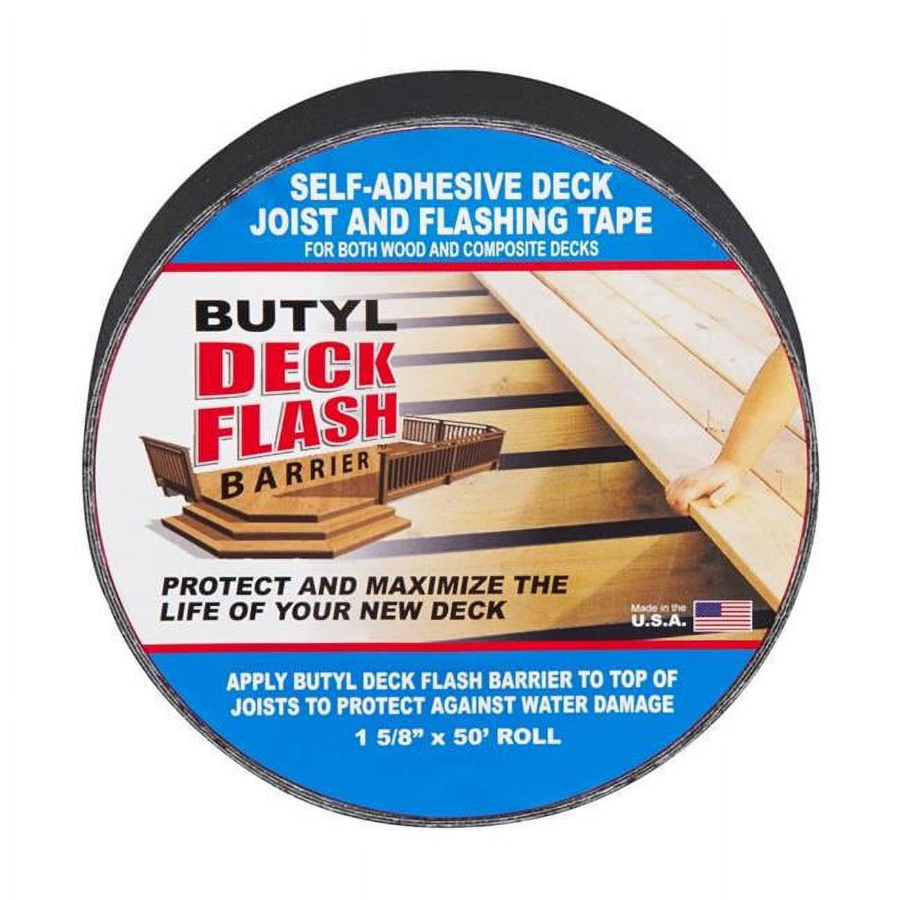 1.62 in. x 50 ft. Black Deck Flashing Self Adhesive Tape