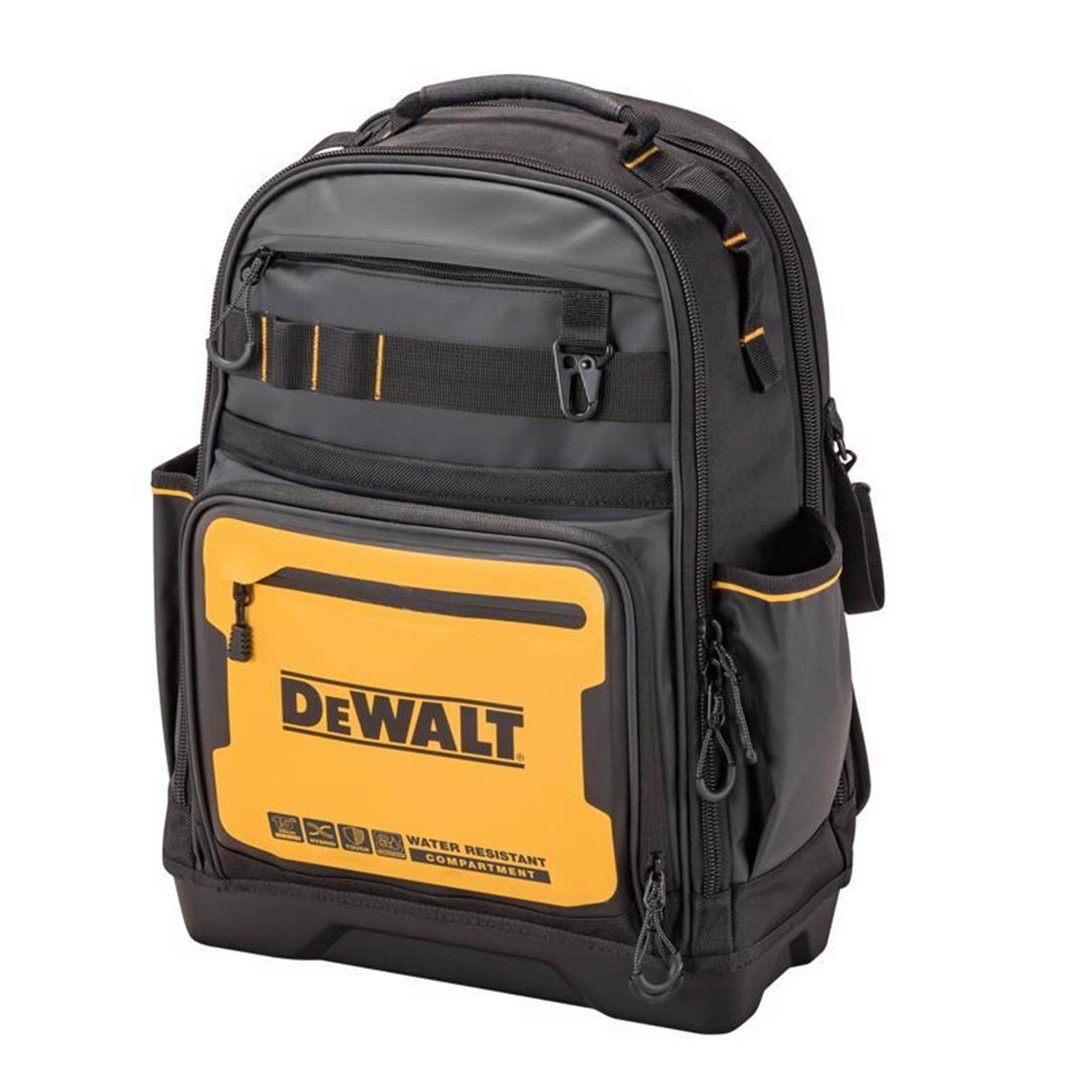 Picture of DeWalt 2030022 43 Pocket Black & Yellow Polyester & Tarpaulin Pro Backpack Tool Bag