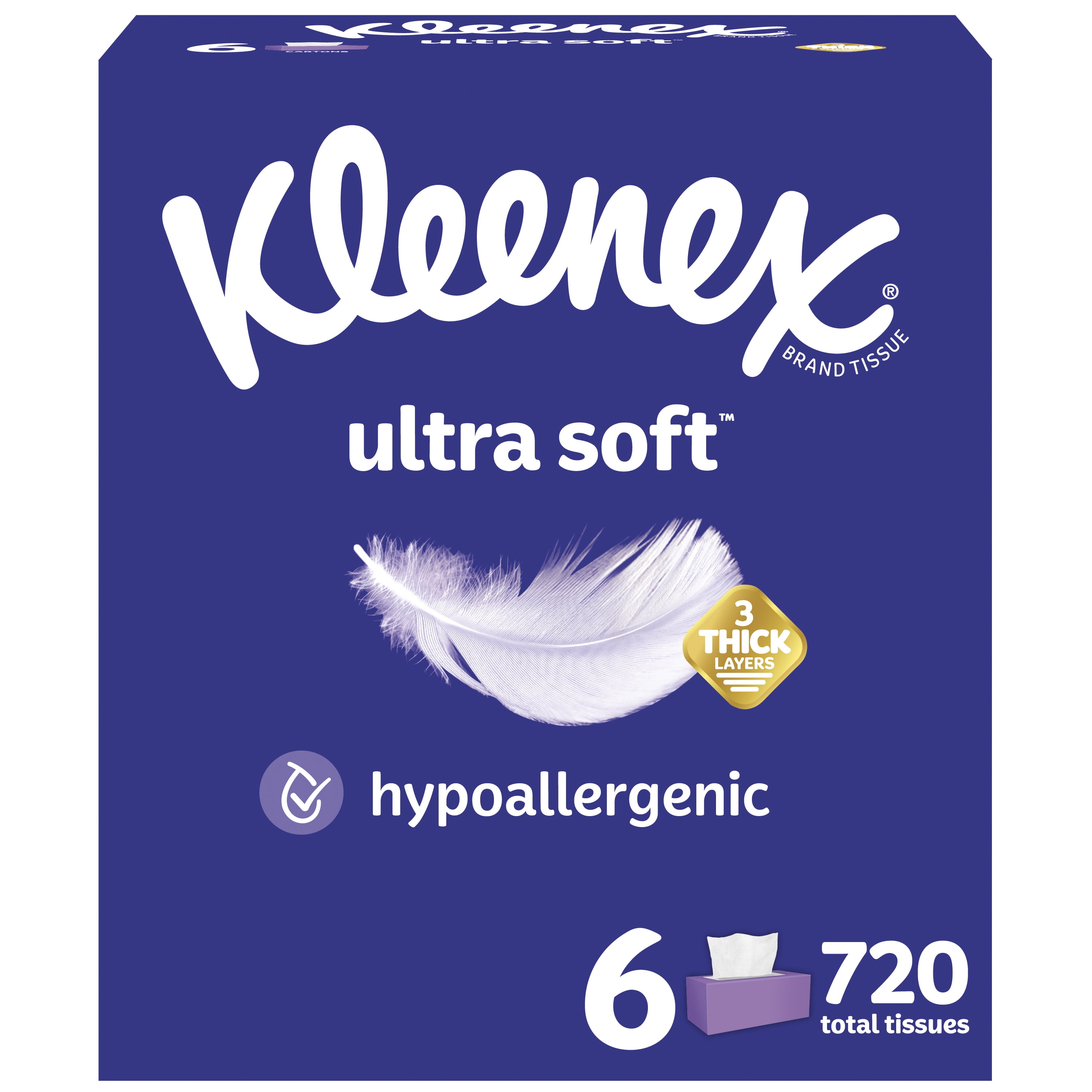 White Ultra Soft Facial Tissue, 120 Count - Pack of 4