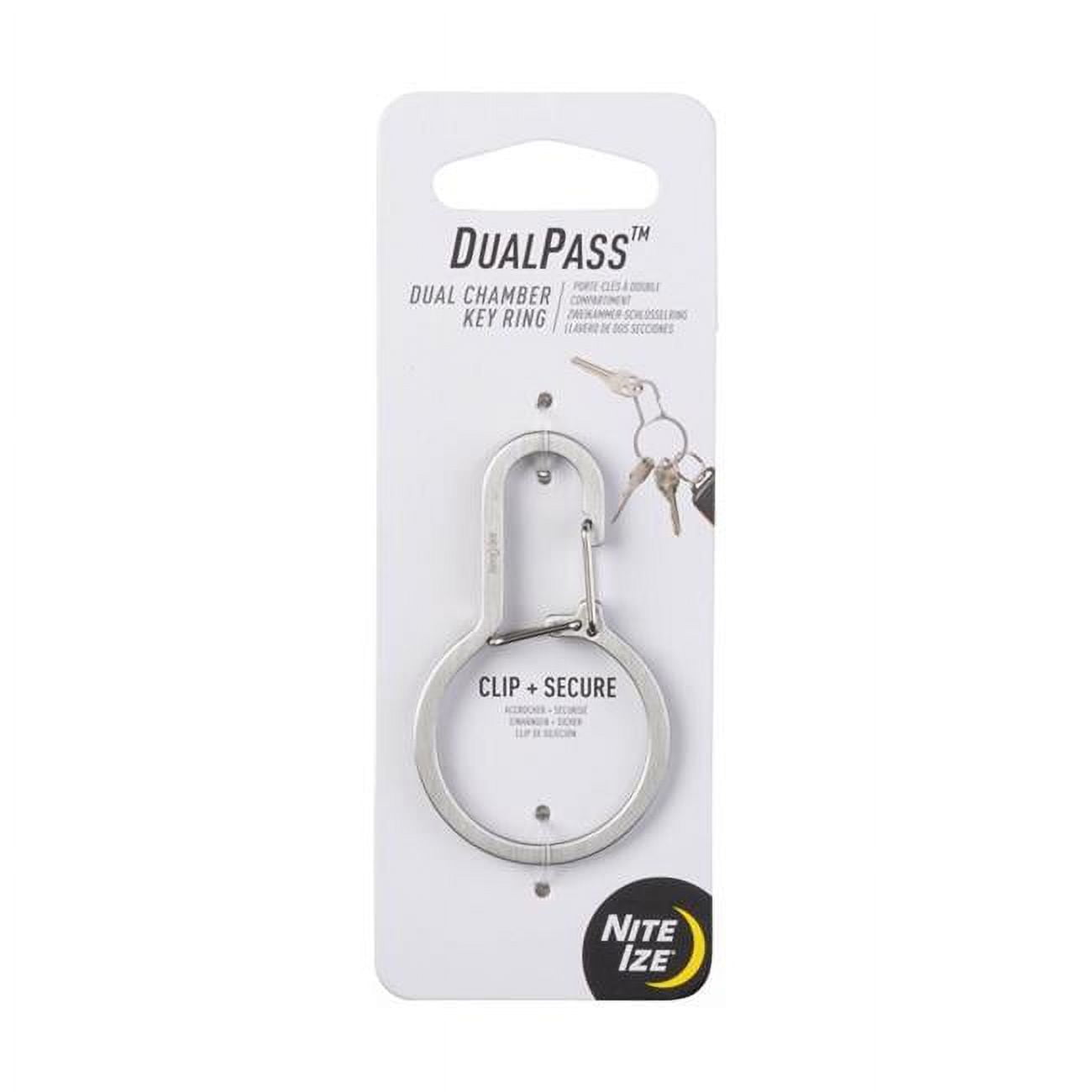 Nite Ize 5039910 DualPass Stainless Steel Silver Key Ring, Pack of 4