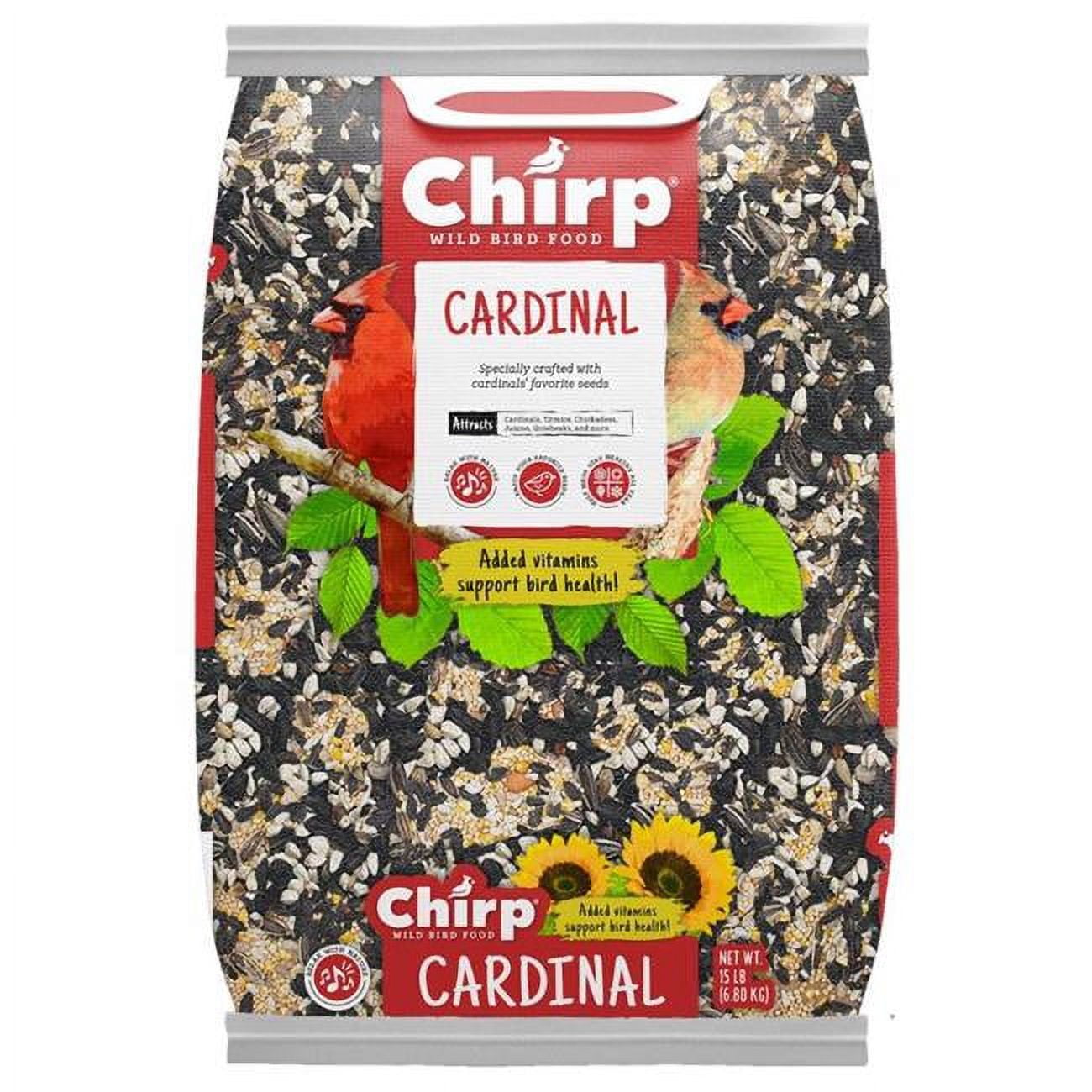 Picture of Chirp 9087755 15 lbs Cardinal Wild Bird Black Oil Sunflower Wild Bird Food