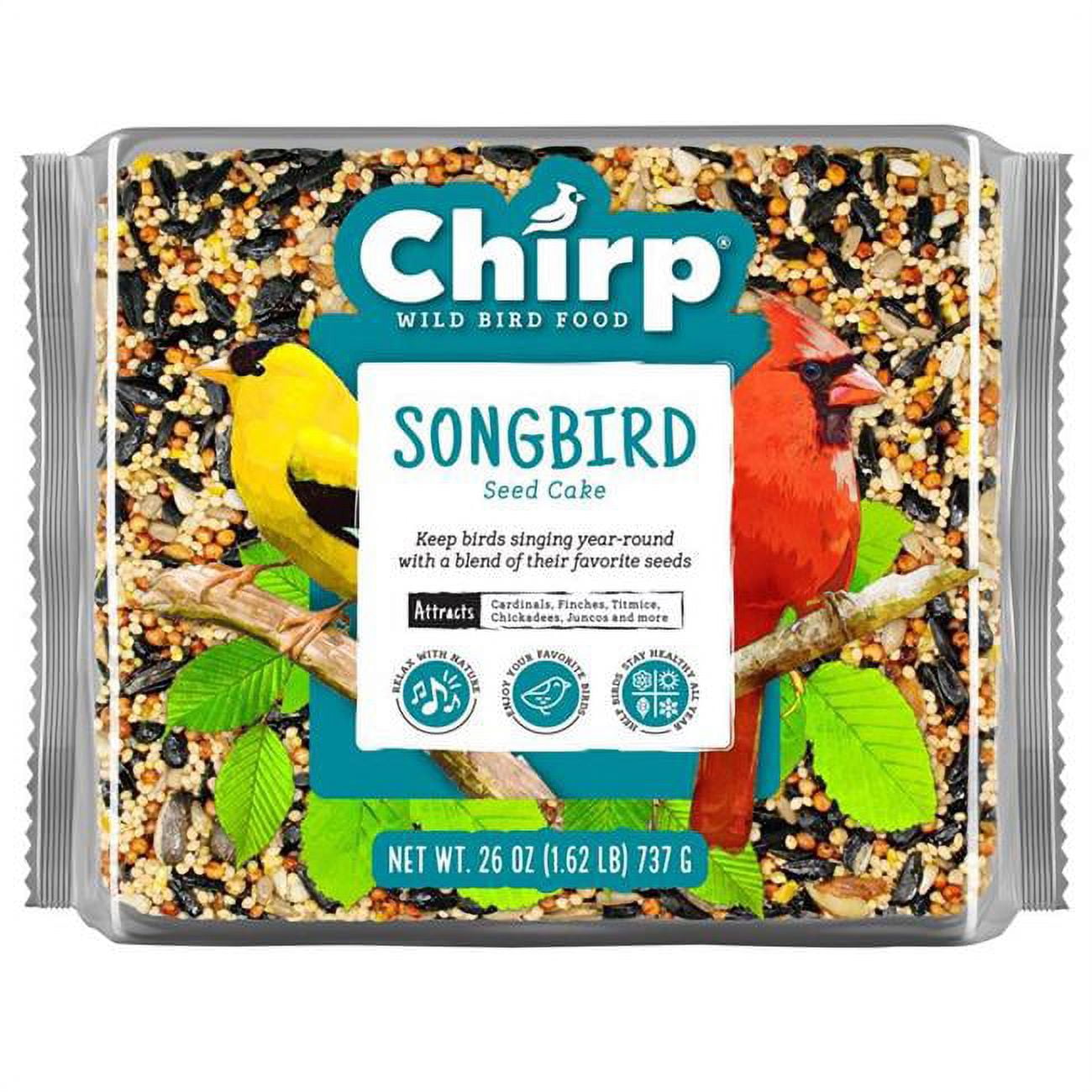 Picture of Chirp 9087769 26 oz Songbird Wild Bird Black Oil Sunflower Seed Cake