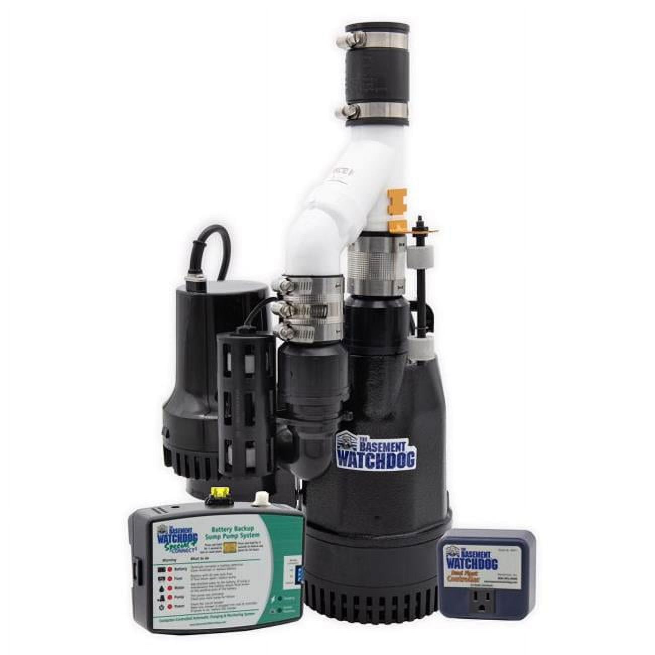 0.5 HP 4400 GPH Cast Iron Dual Reed Switch AC Backup Sump Pump Big Combo