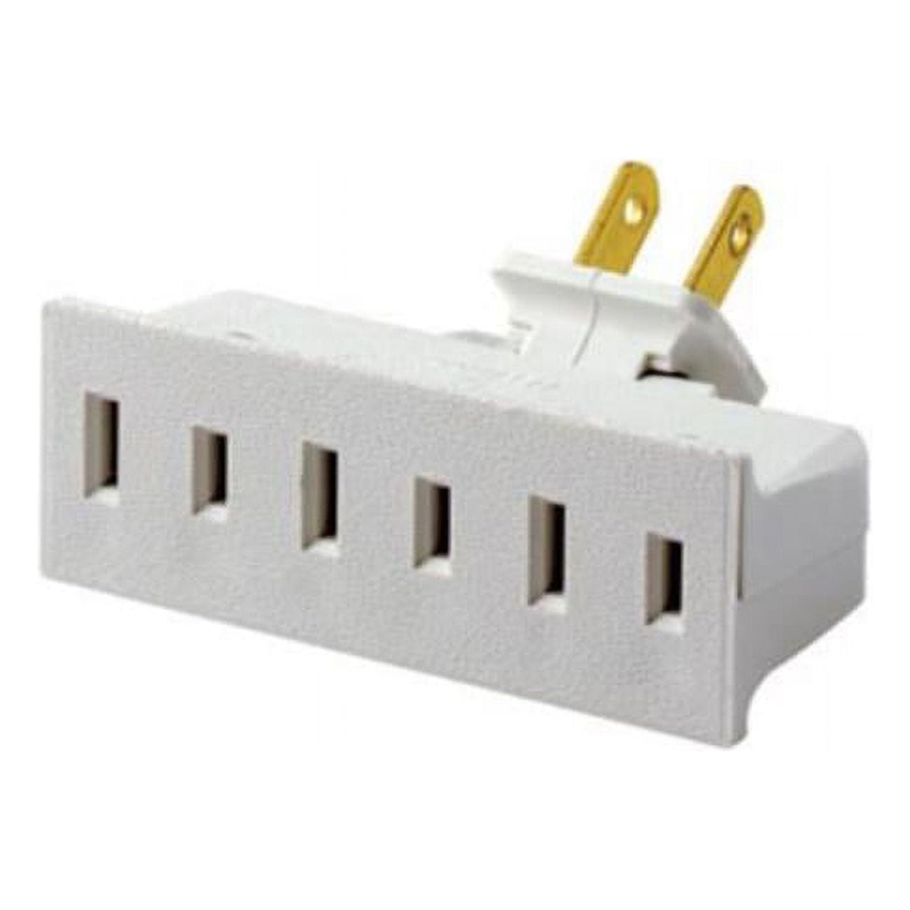 White Non-Grounded 3 Outlets Swivel Tap Adapter