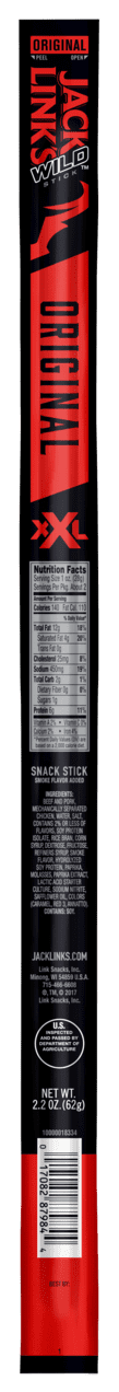 6065750 2.2 oz Carded Wild Stick Original Meat Sticks Snacks - Pack of 24