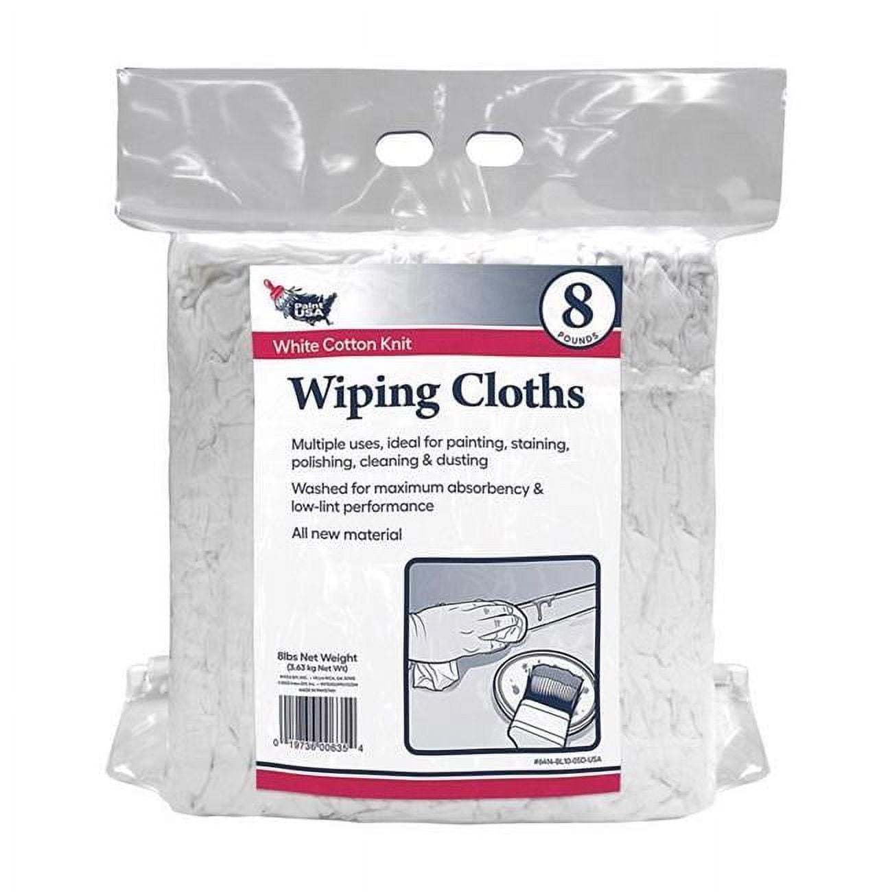 8 lbs Cotton Knit Wiping Cloth, White