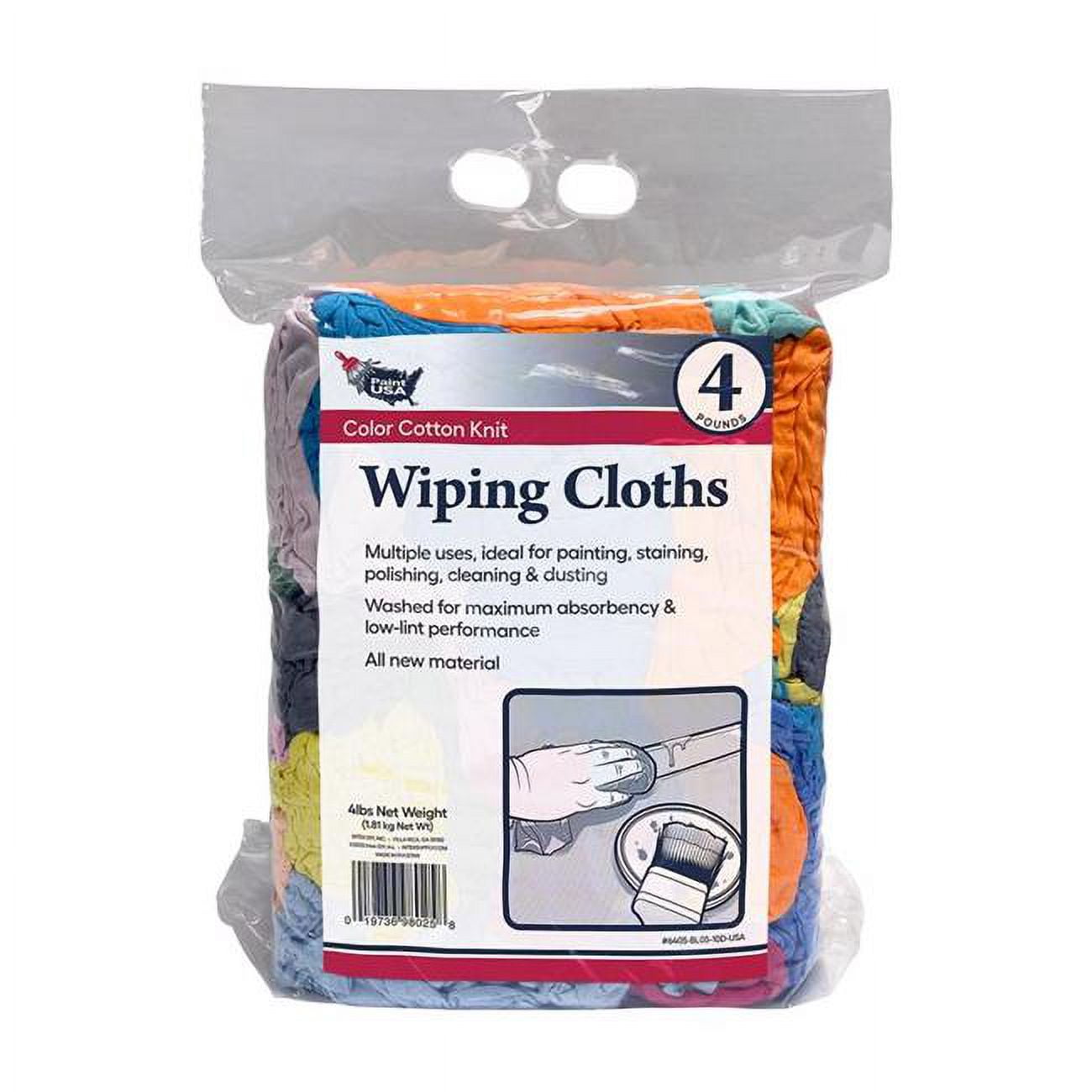 4 lbs Cotton Knit Wiping Cloth, Assorted Color
