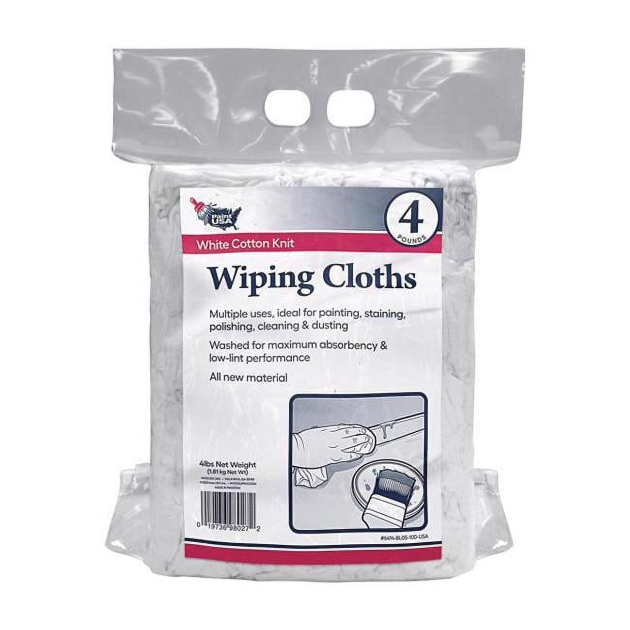 4 lbs Cotton Knit Wiping Cloth, White