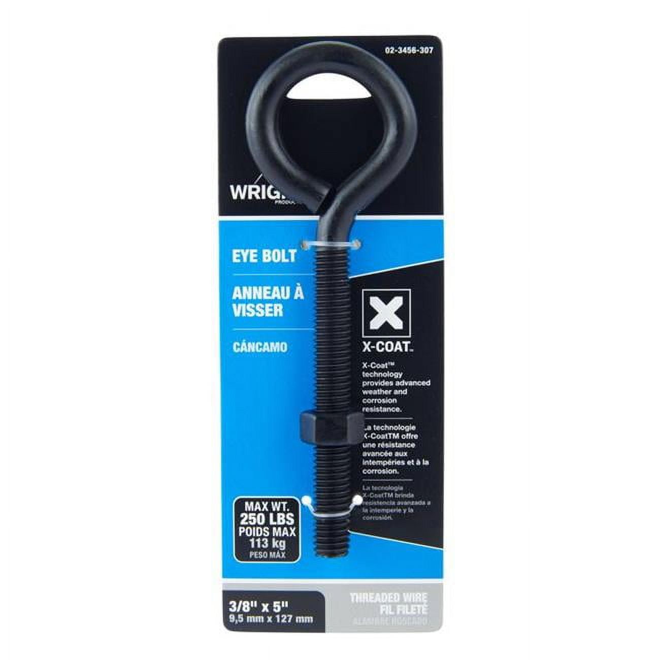 0.375 x 5 in. Steel Eyebolt, Black - Nut Included