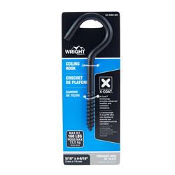 5039568 4.562 in. Medium Black Steel Ceiling Hook, Matte Black - 160 lbs
